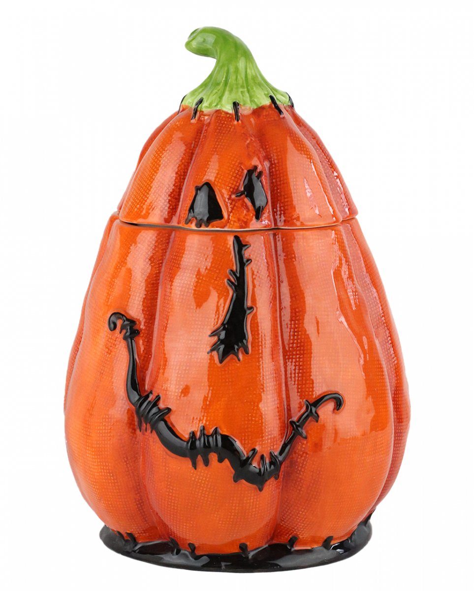 Horror-Shop Dekofigur Stitched Pumpkin Behälter als Halloween Tischdeko