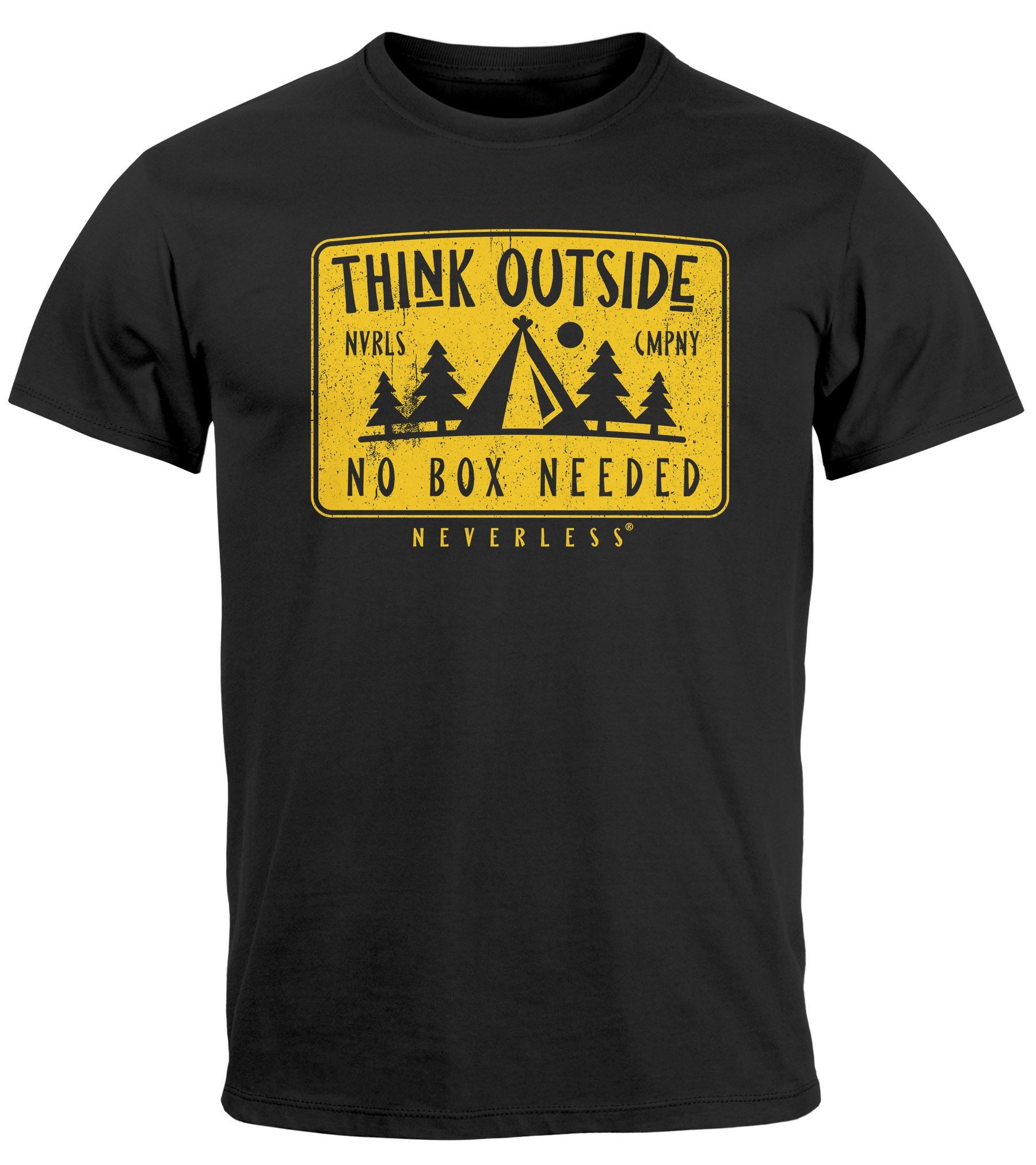 Neverless Print-Shirt Herren T-Shirt SpuchThink Outside günstig online kaufen