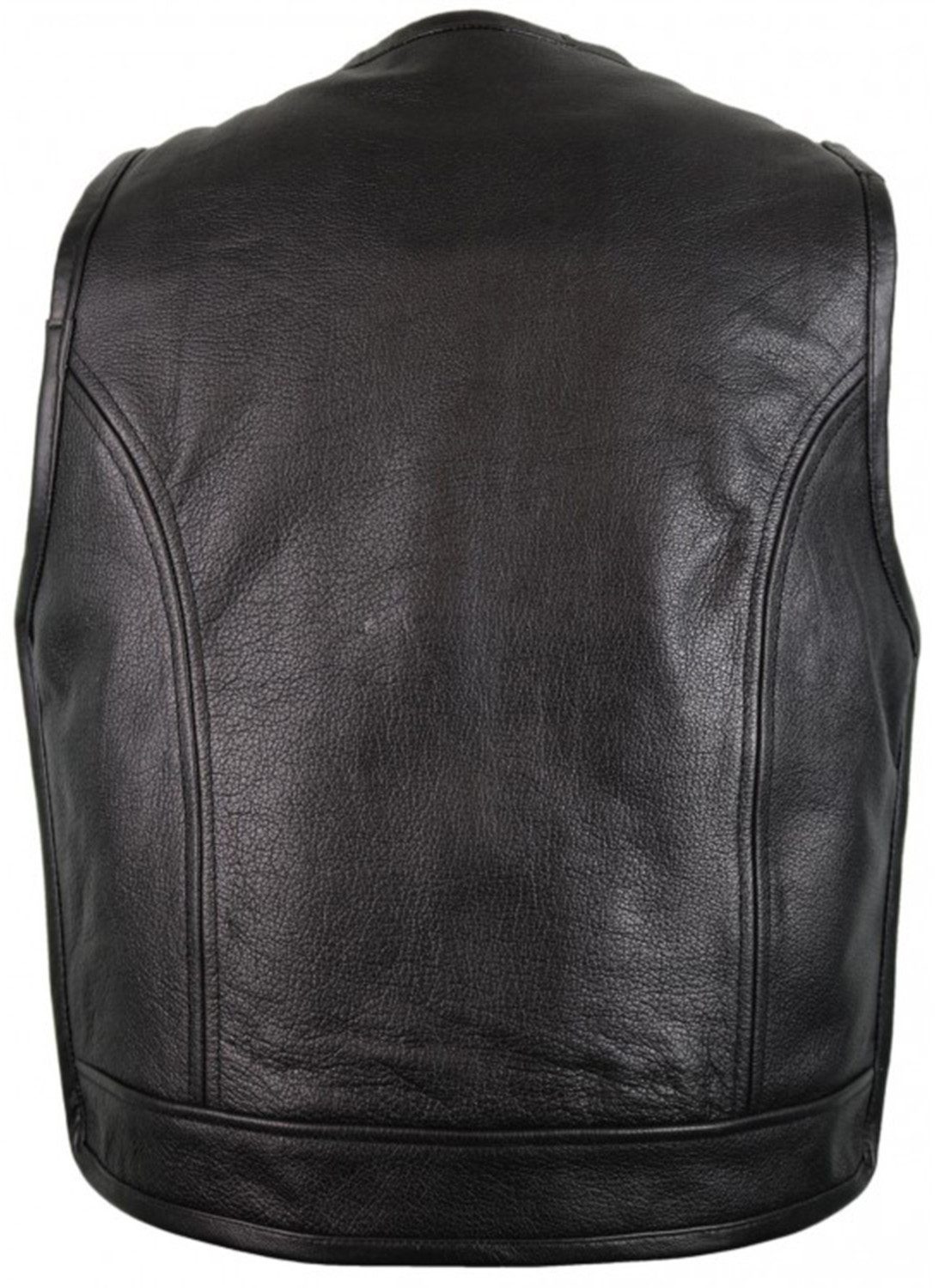 MDM Lederweste Herren Biker Lederweste Kutte, mit Seitlicher Erweiterung günstig online kaufen