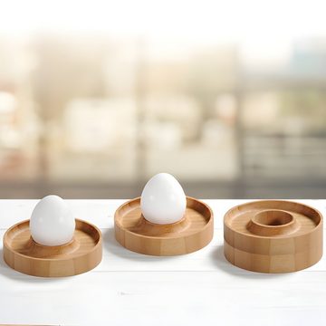 Kesper Eierbecher Eierbecher Set. 4tlg. aus Bambus - Eierbecher Bambus - 1 Stück, (Posten-Set, 1-tlg), hoher Rand, leicht und robust, Bambus (FSC)