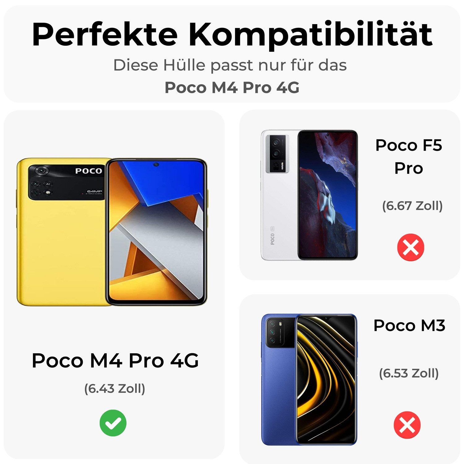 betterfon Handyhülle Carbon Hülle für Xiaomi Poco M4 Pro 4G Backcover TPU Silikon Schwarz, Carbon-Look – stoßfestes Case mit Air-Cushion & Metall-Optik