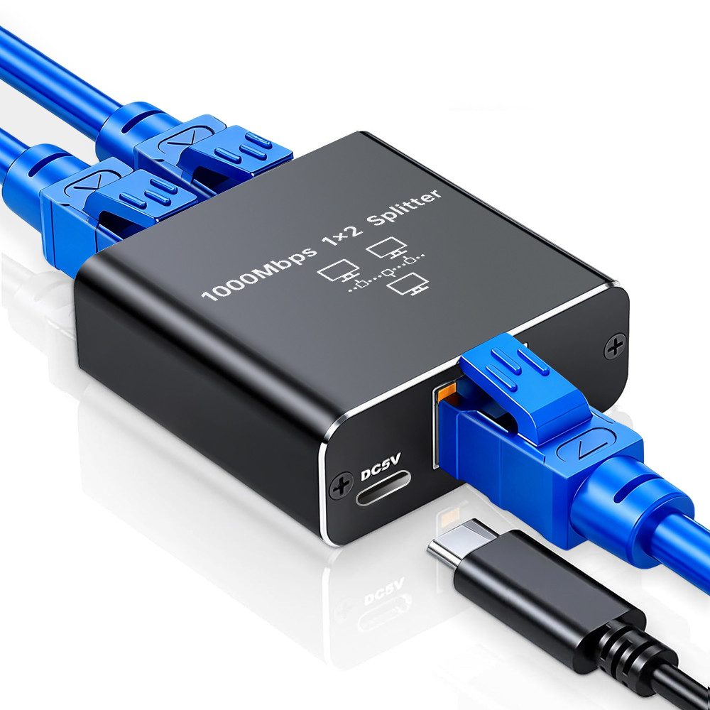 Bundviel LAN Splitter 1 auf 2 Gigabit Ethernet Комутаторы 2-Port Verteiler Сеть-Switch