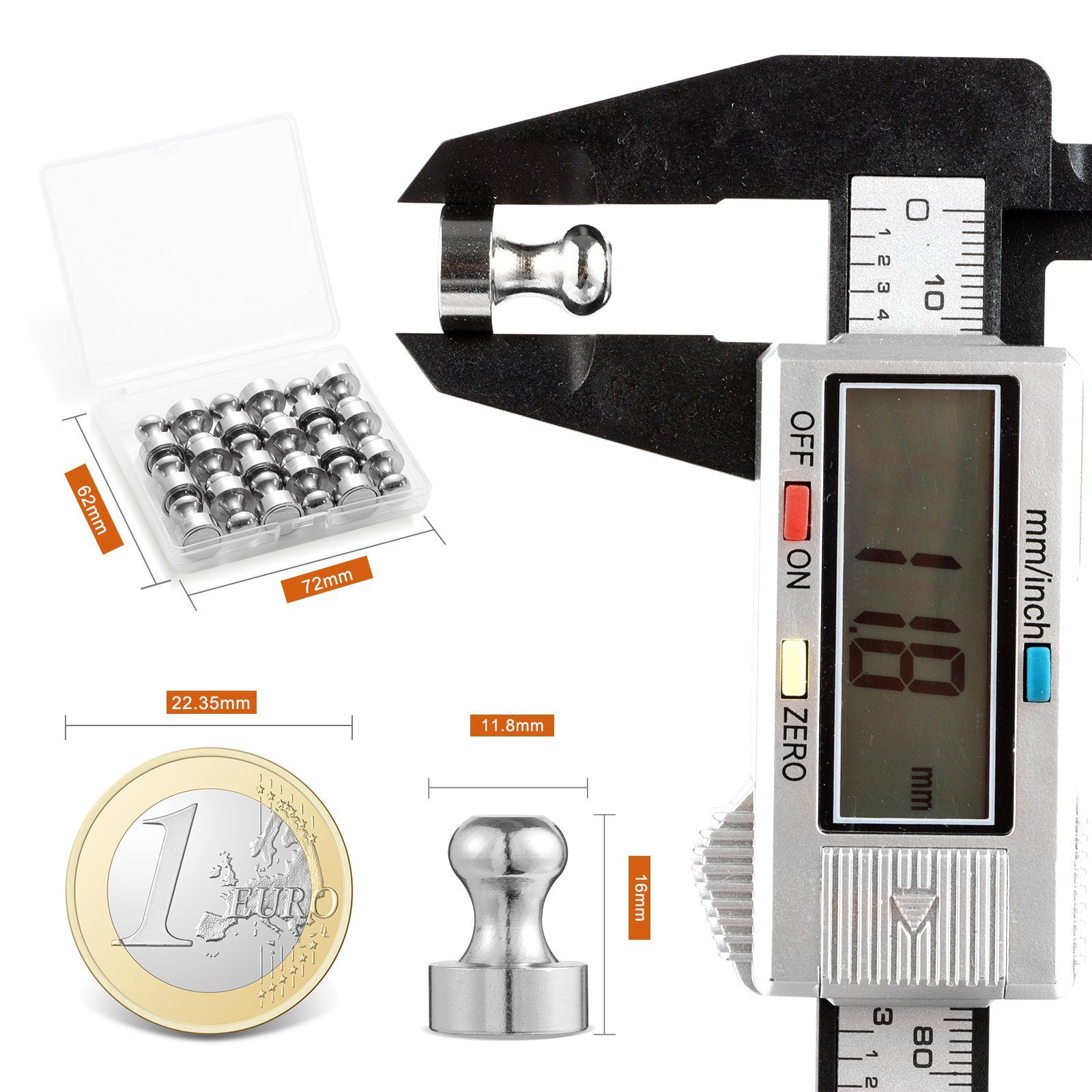 Gsedaox Magnethalter 100 Stück Magnete,Kühlschrank Magnete für  Magnettafel,Mini Magnete