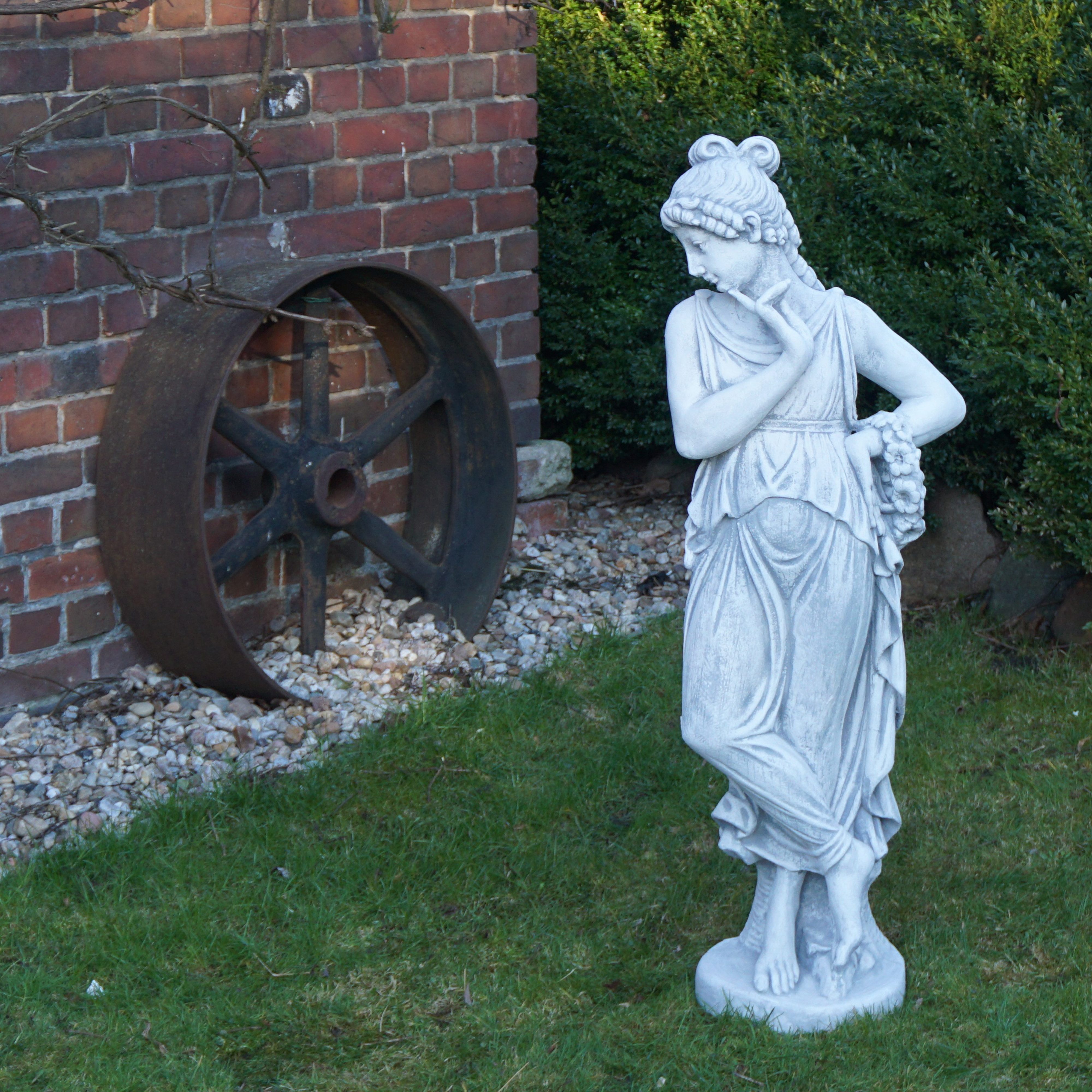 gartendekoparadies.de Gartenfigur Antike Frauenstatue Steinfigur Göttin 121 cm Steinguss 76 kg, Frostsicher
