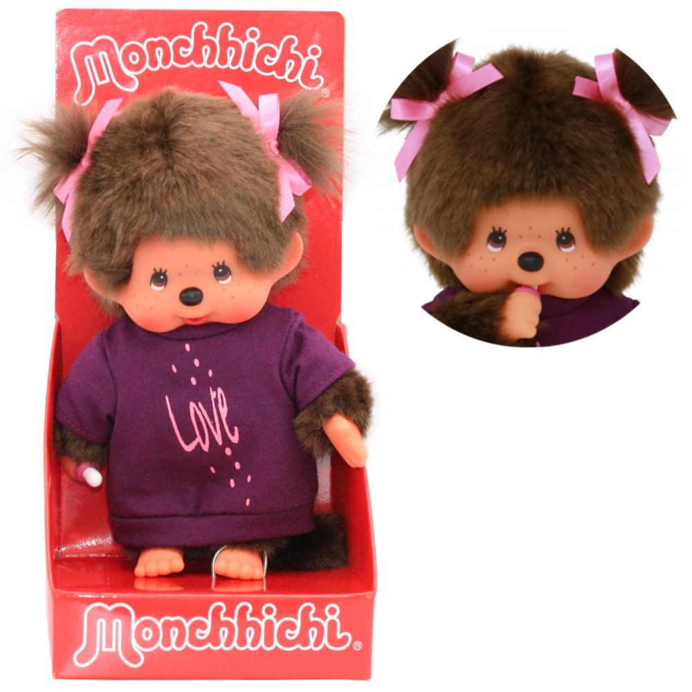 Monchhichi Plüschfigur Mädchen im lila Kleidchen günstig online kaufen