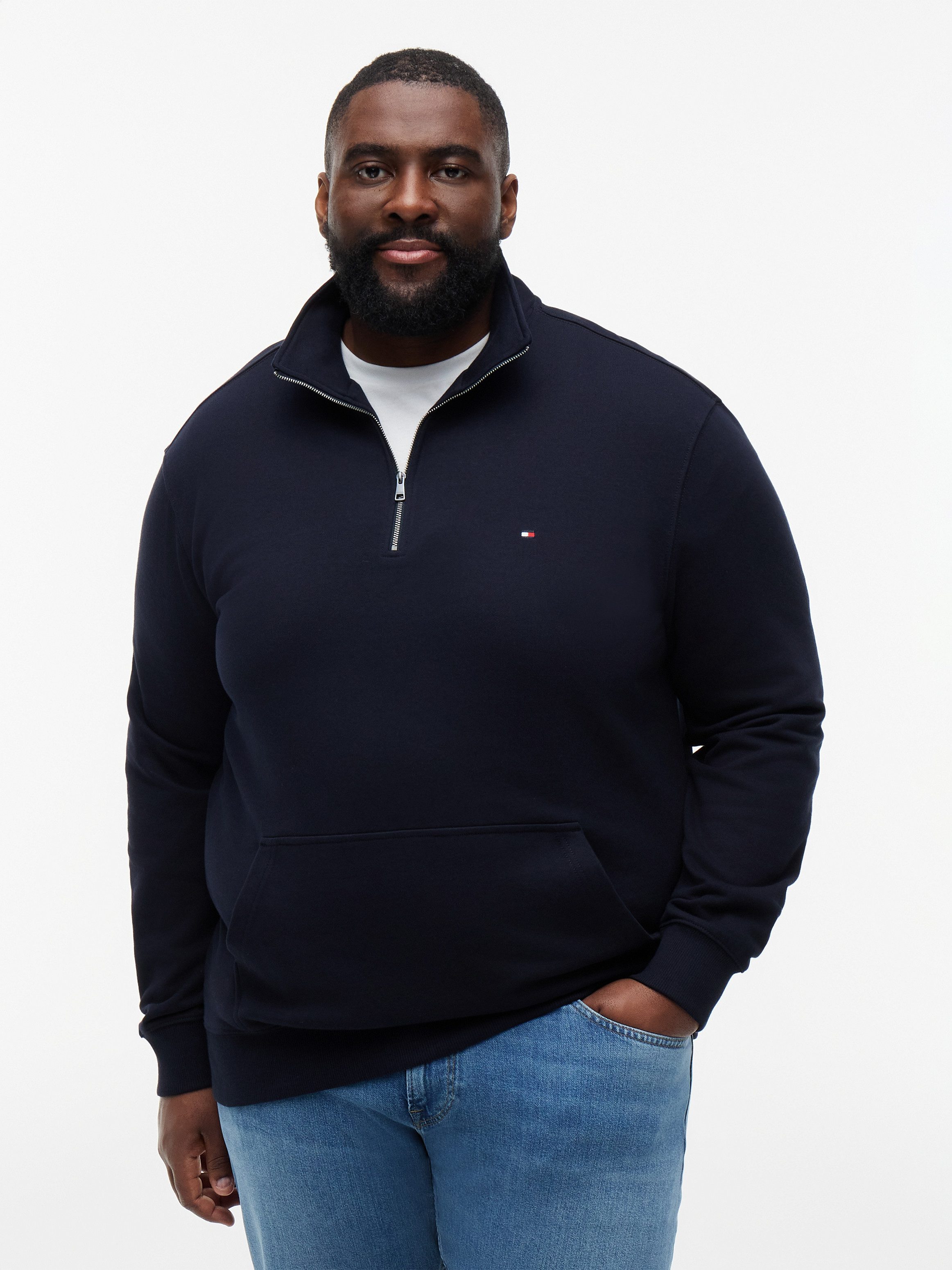 Tommy Hilfiger Big & Tall Sweatshirt BT-ESSENTIAL TERRY NEW 1/4 ZIP Große Größen