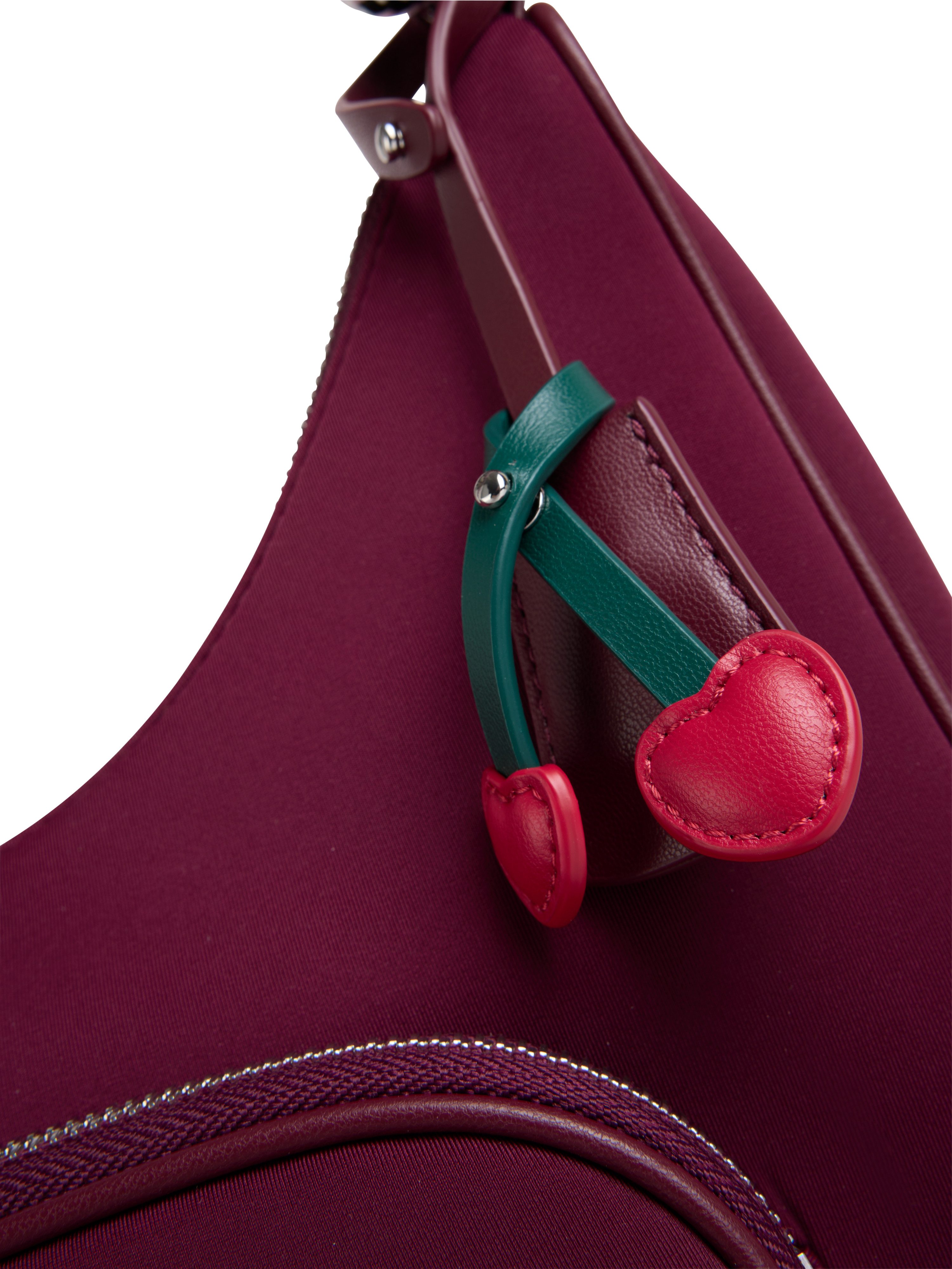 Marc Cain Hobo Sports Mon Cherry (Set, Mit Anhänger), Hobo-Bag, Schultertasche mit sportivem Kordel Tragegriff