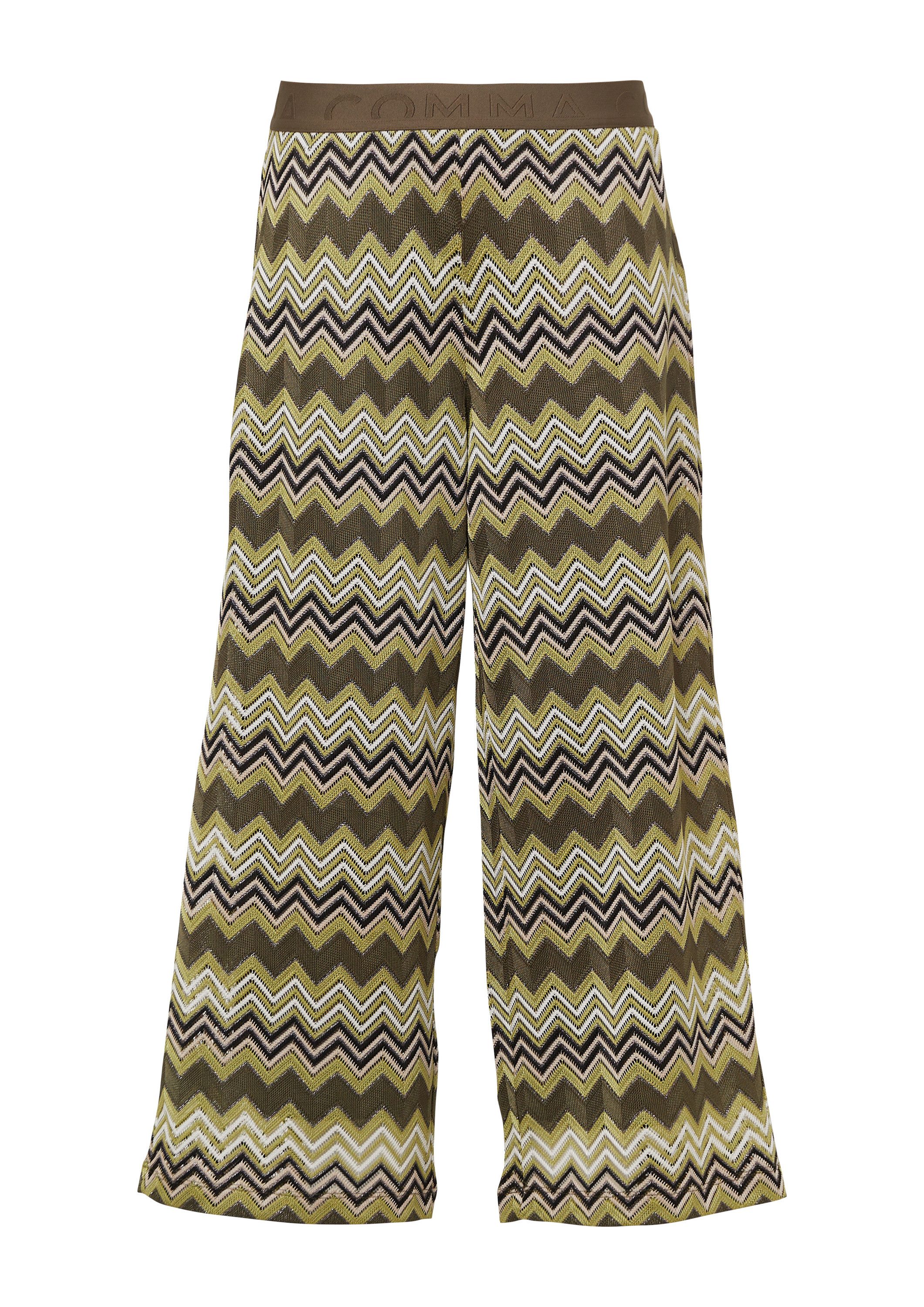 comma Culotte Hose Strick-Culotte mit Zick-Zack-Muster günstig online kaufen