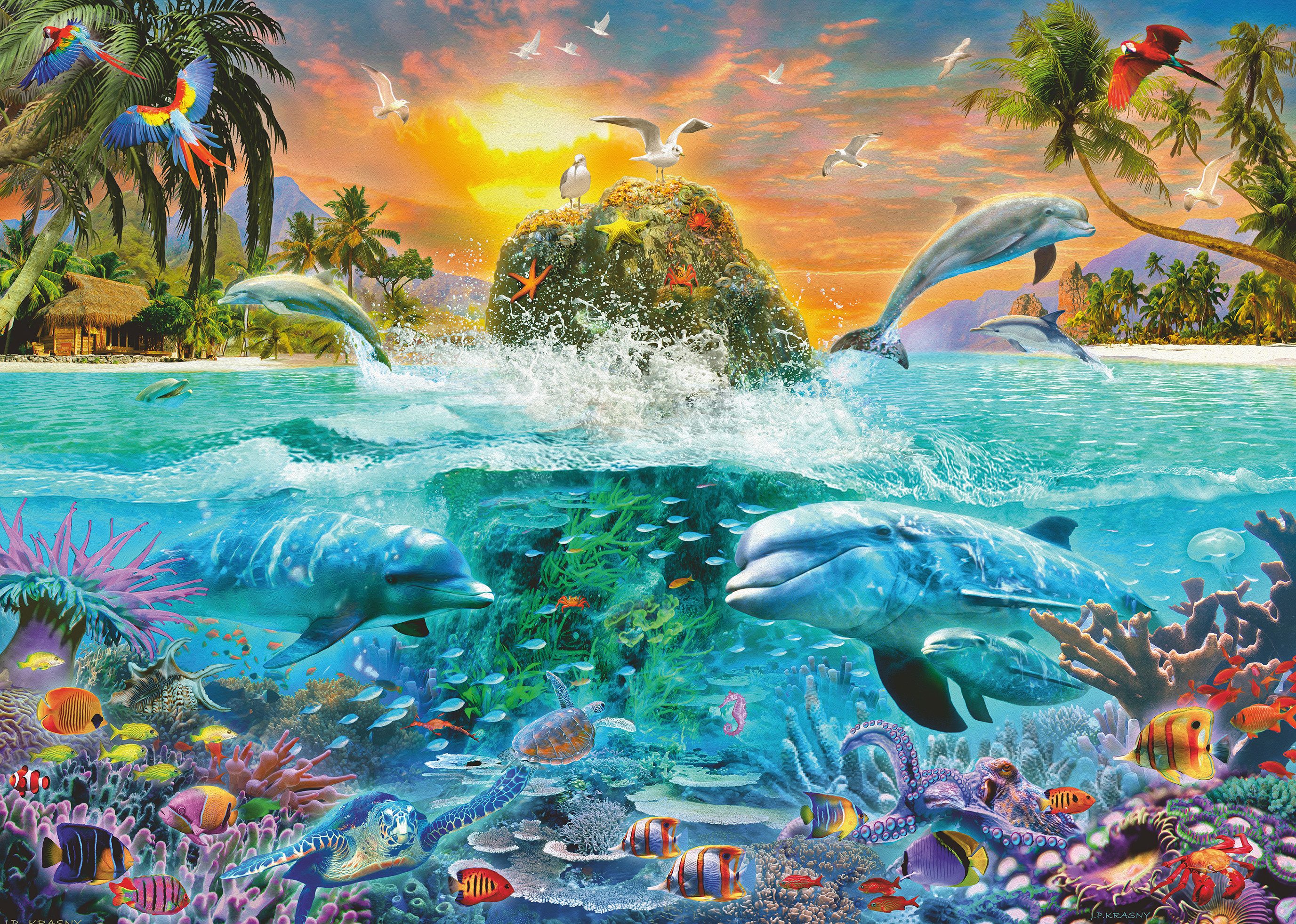 Ravensburger Verlag GmbH Puzzle Ravensburger, Die Unterwasserinsel, 1000 Teile Puzzle, 1000 Puzzleteile
