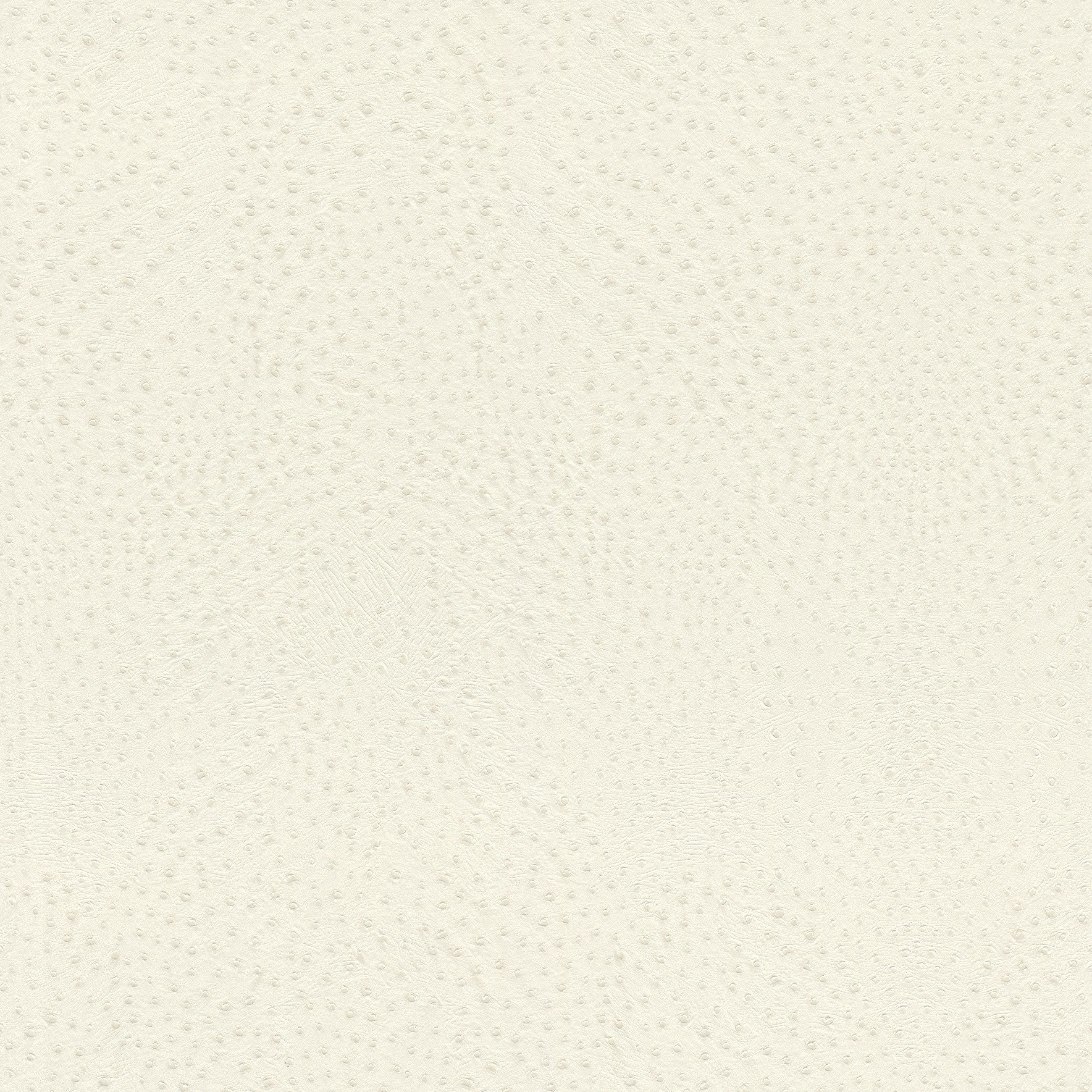 Rasch Vliestapete Straußen Leder mit Struktur Uni - Vinyltapete Weiß Creme, strukturiert, uni, Lederoptik, (1 Rolle, 1 St., Kollektion 'African Queen III' - 10,05 m x 0,53 m), Lichtbeständige Farben - Feucht abwischbar - Restlost abziehbar