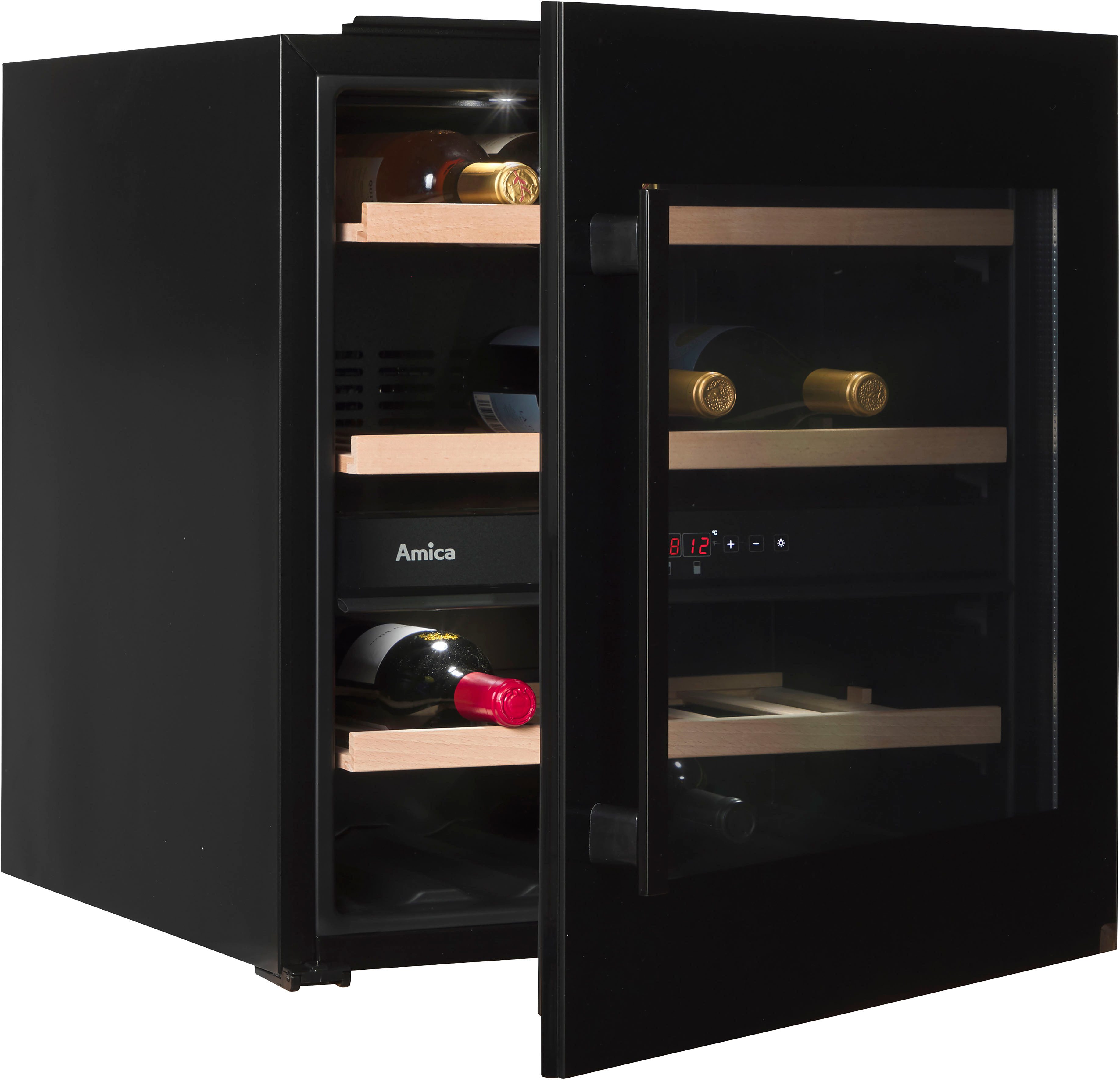 Amica Einbauweinkühlschrank WCB2K60B36.1 / WK 341 212 S, für 37 Standardflaschen á 0,75l