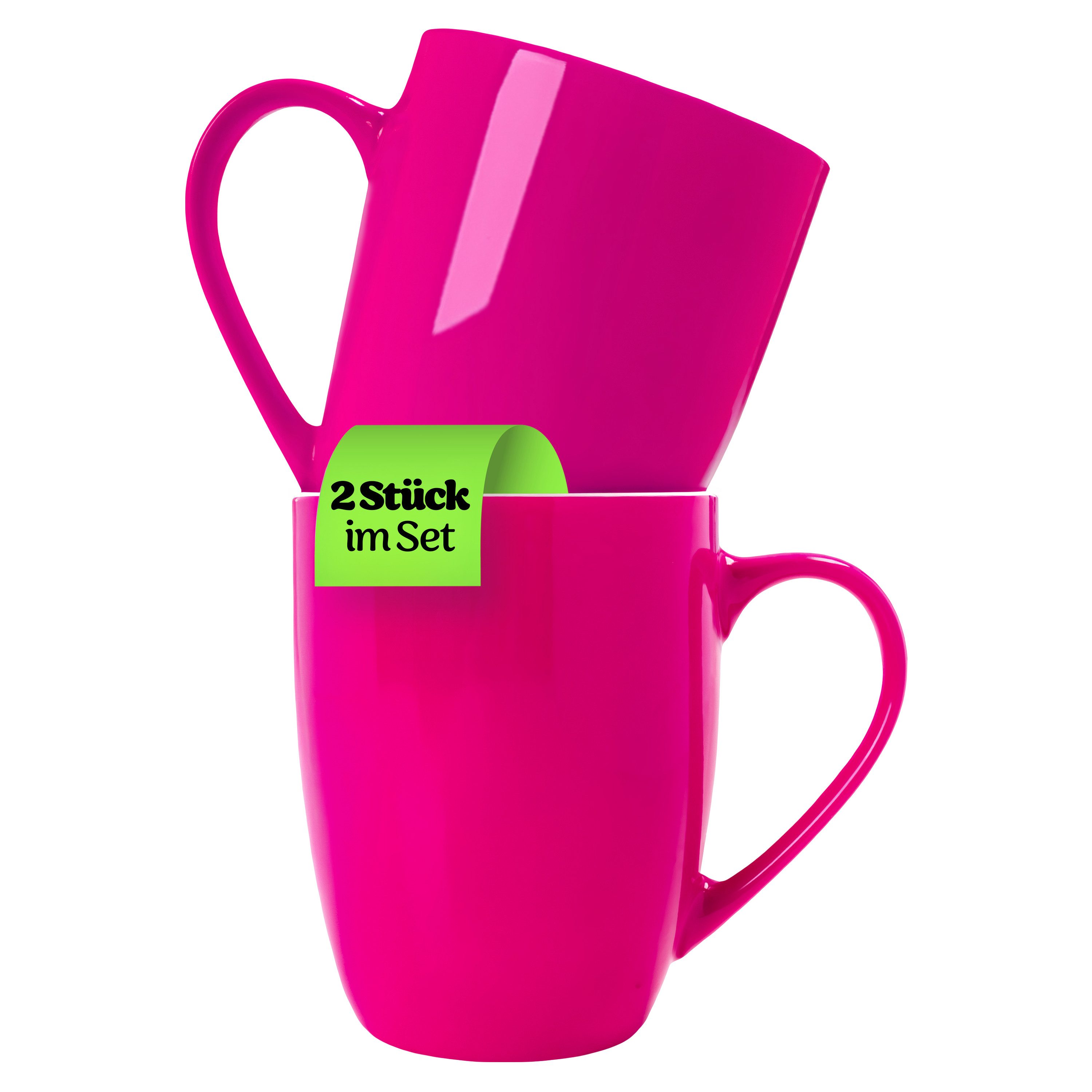 Tasse Kaffeetassen Set 2er aus Keramik Teetasse 300 ml mit Henkel