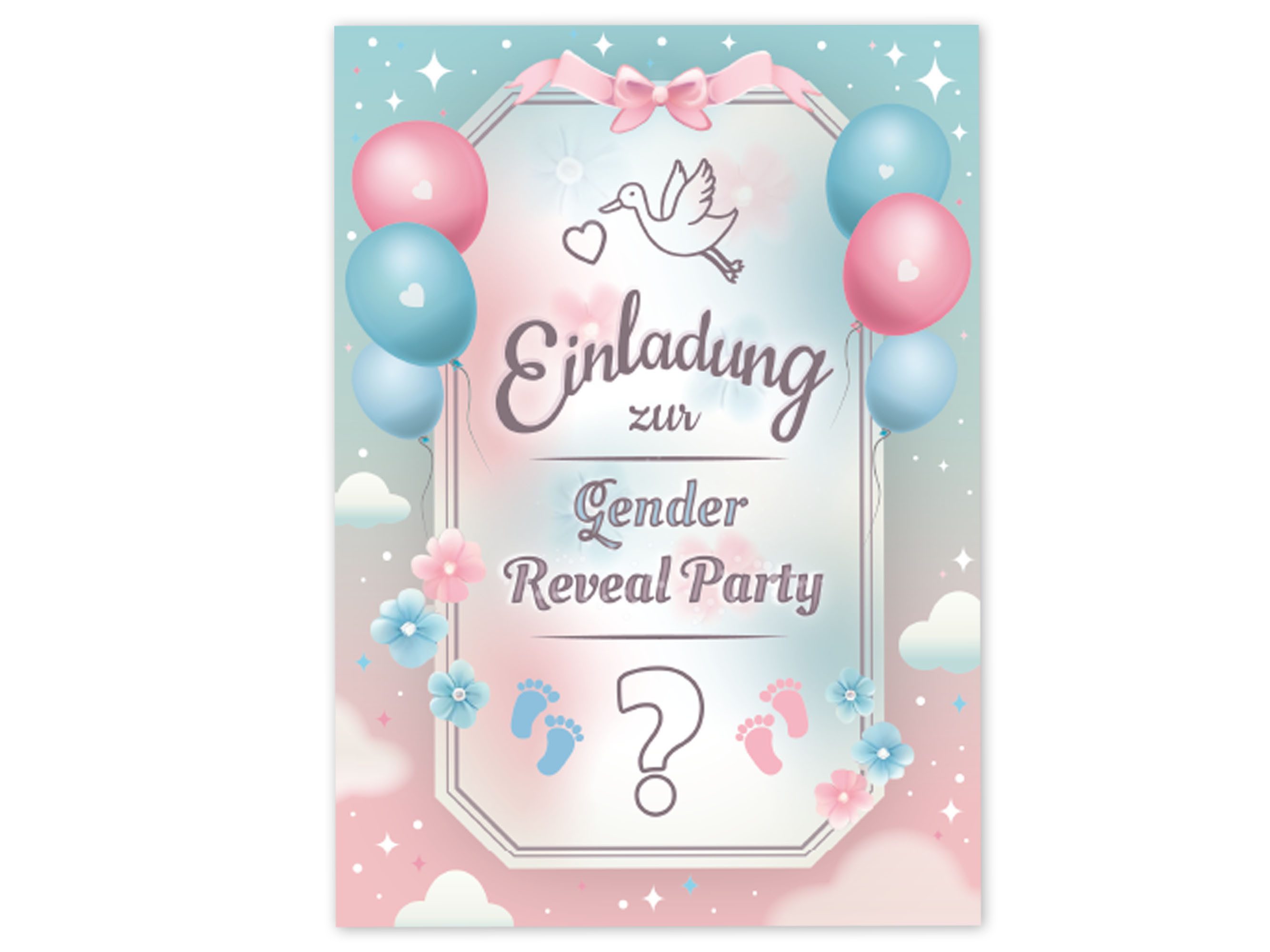 LIMONIA Einladungskarten Gender Reveal Party Einladungen für Babyparty boy or girl Deko, Karten zur Gender Reveal Party Geschlechts Party boy or girl