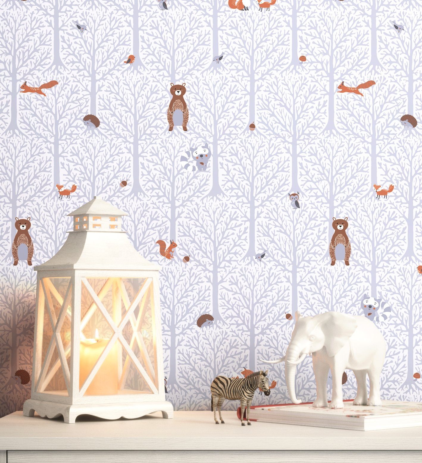 Newroom Vliestapete, Lila Tapete Kinder Tiere günstig online kaufen