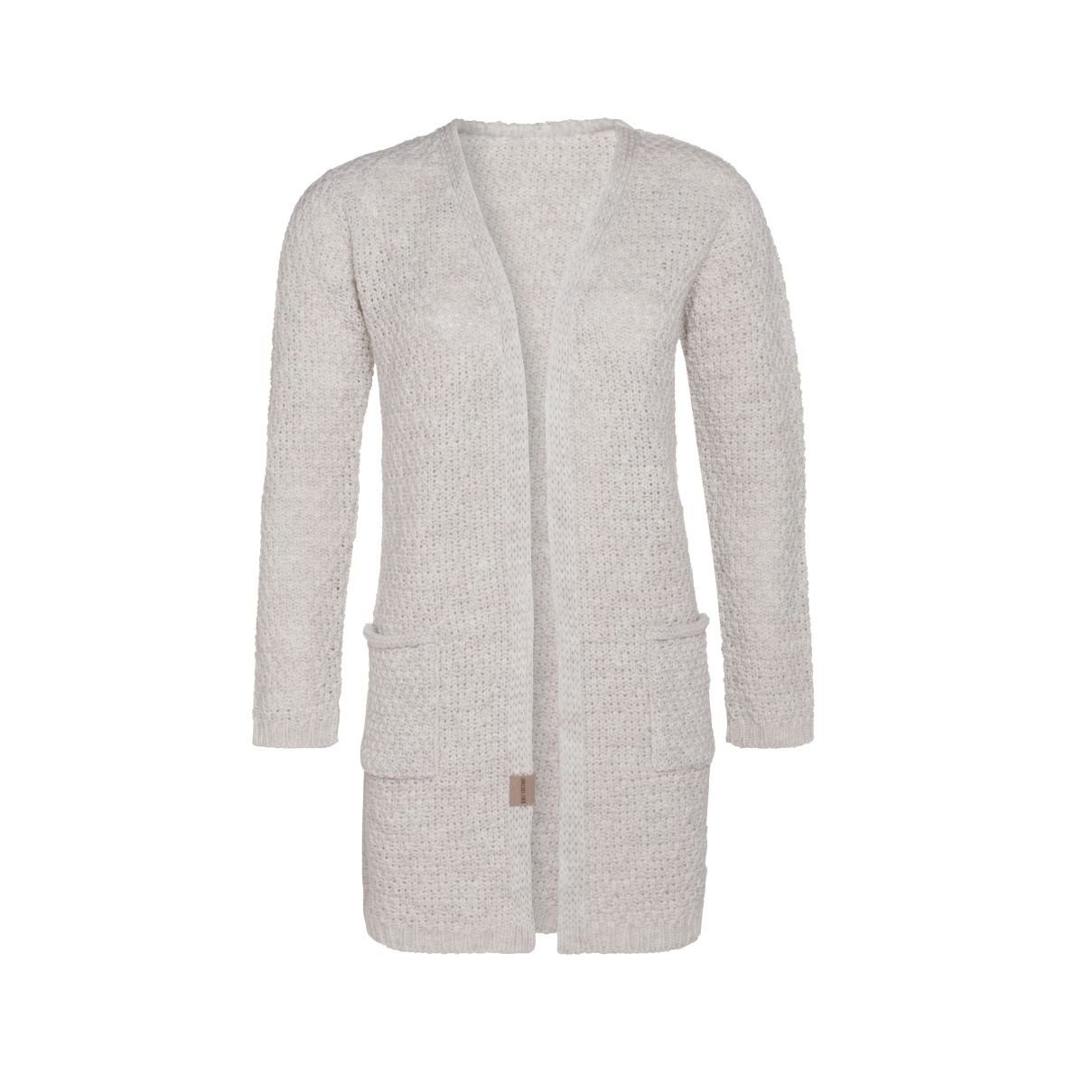 Knit Factory Strickjacke Luna Кардиганы 40/42 Glatt Beige (1-tlg) modern Strickware Strickartikel Strickmode