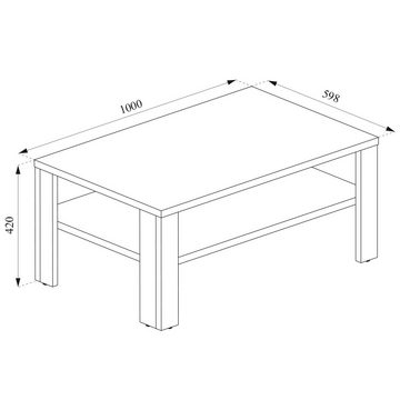 Vicco Couchtisch Sofatisch Kaffeetisch Beistelltisch 100 x 60 cm Sonoma