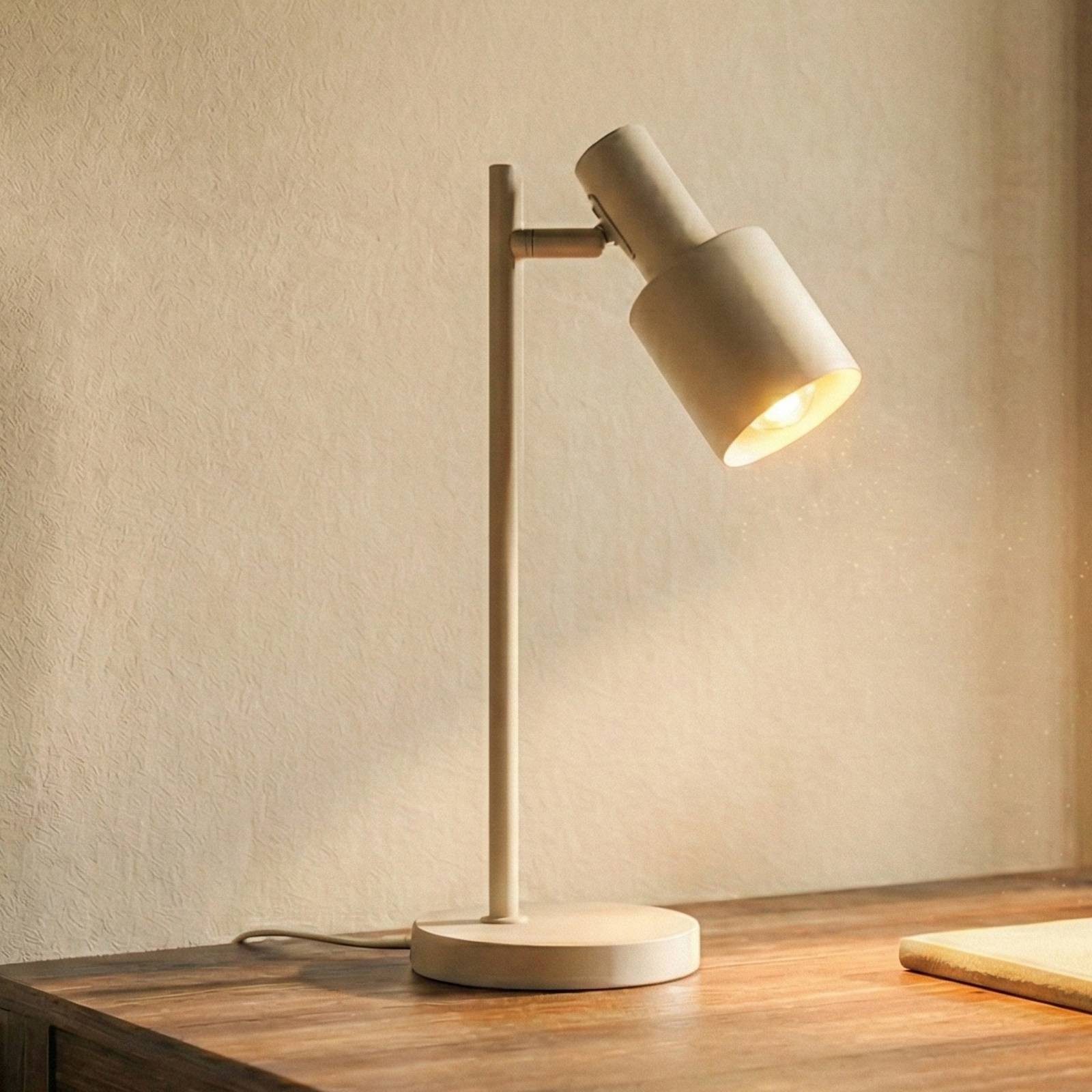 Lindby Tischleuchte Ovelia, Metall, Creme IP20, 1 x 15 W LED