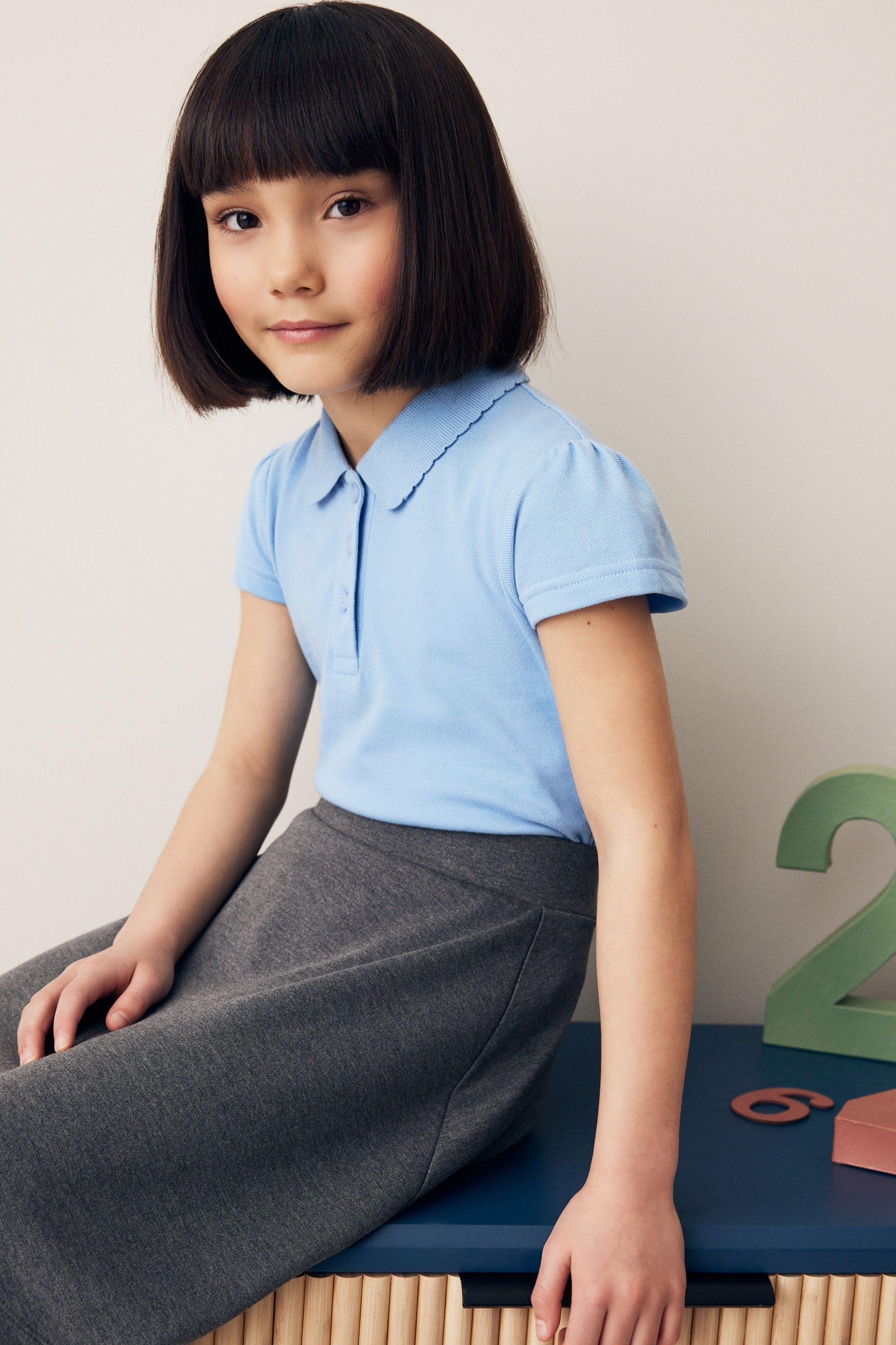 Next Poloshirt Kurzärmelige Polohemden aus Baumwolle im 2er-Pack (2-tlg)