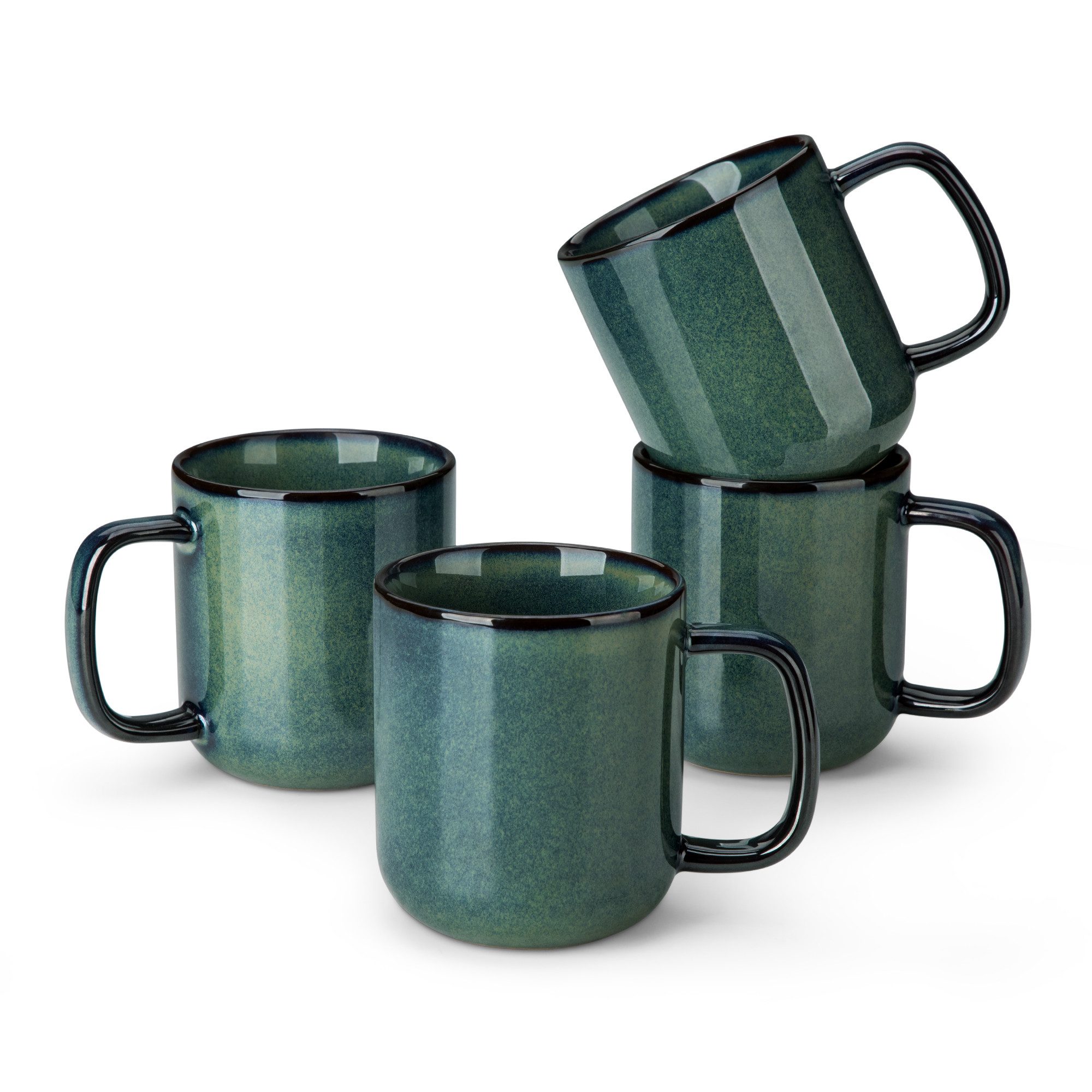 vancasso Becher 4/6-tlg Becher Set, Kaffeetasse für 4/6, Steingut, Reaktivglasur, blau, 4-tlg., Steingut