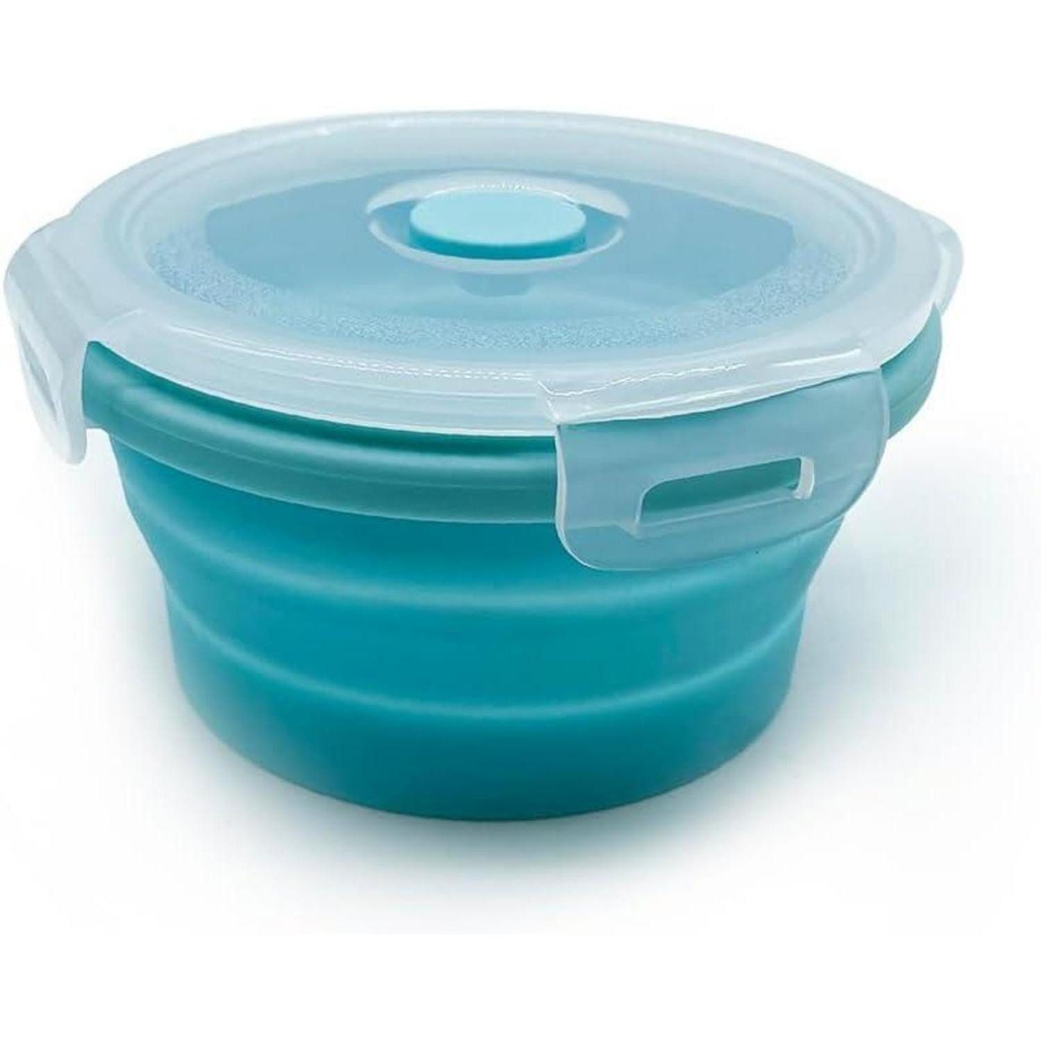 LuxusKollektion Schüssel Faltbare Silikon Camping Schüssel mit Deckel 1200ML