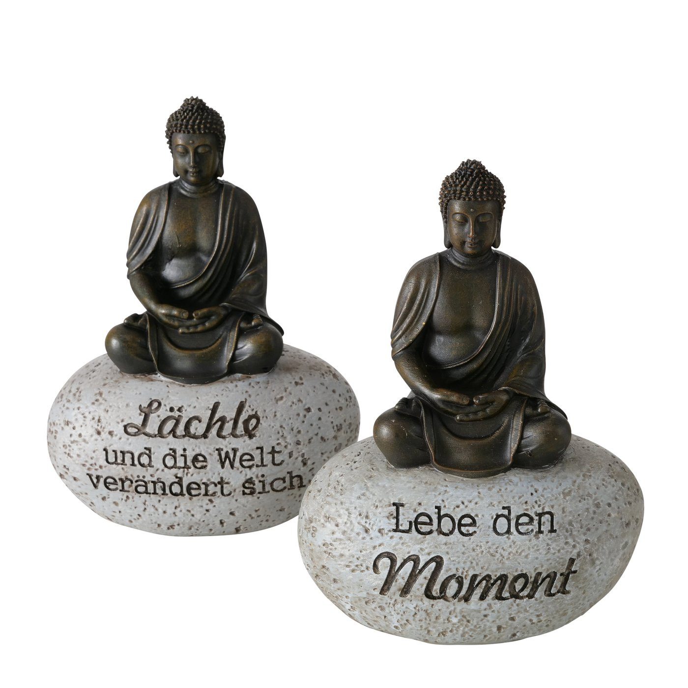 BOLTZE Buddhafigur Dekoaufsteller Set Zen-Buddha mit Weisheiten - 2er Set, günstig online kaufen