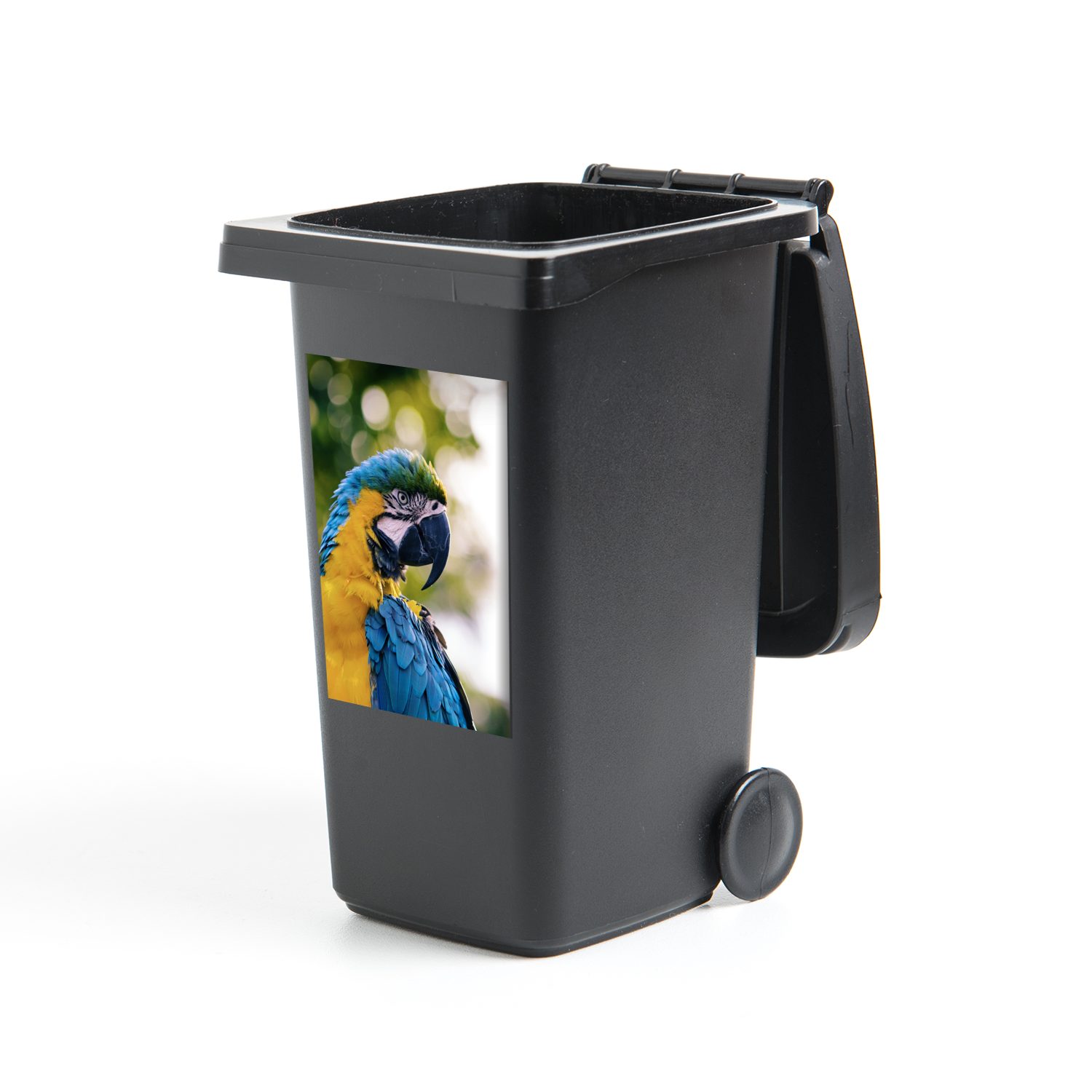 MuchoWow Wandsticker Vogel - Papagei - Ara (1 St), Mülleimer-aufkleber, Mülltonne, Sticker, Container, Abfalbehälter