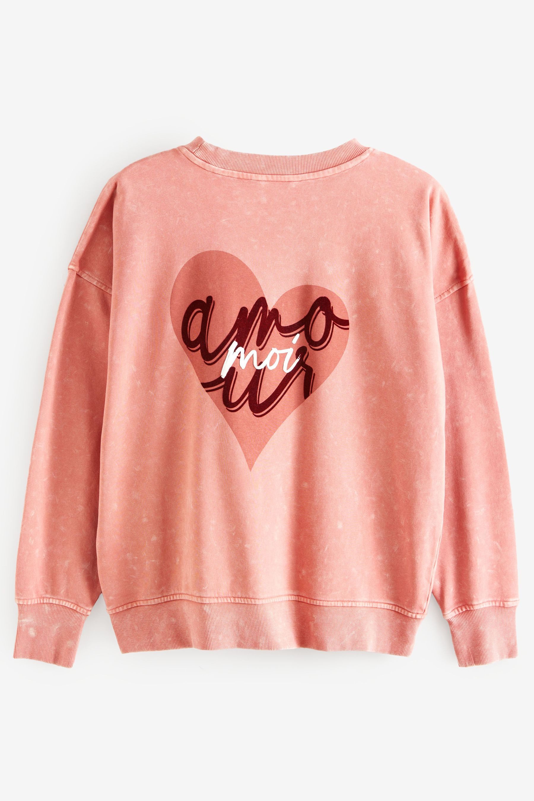 Next Sweater Gewaschenes Rundhals-Sweatshirt, Amour Love günstig online kaufen