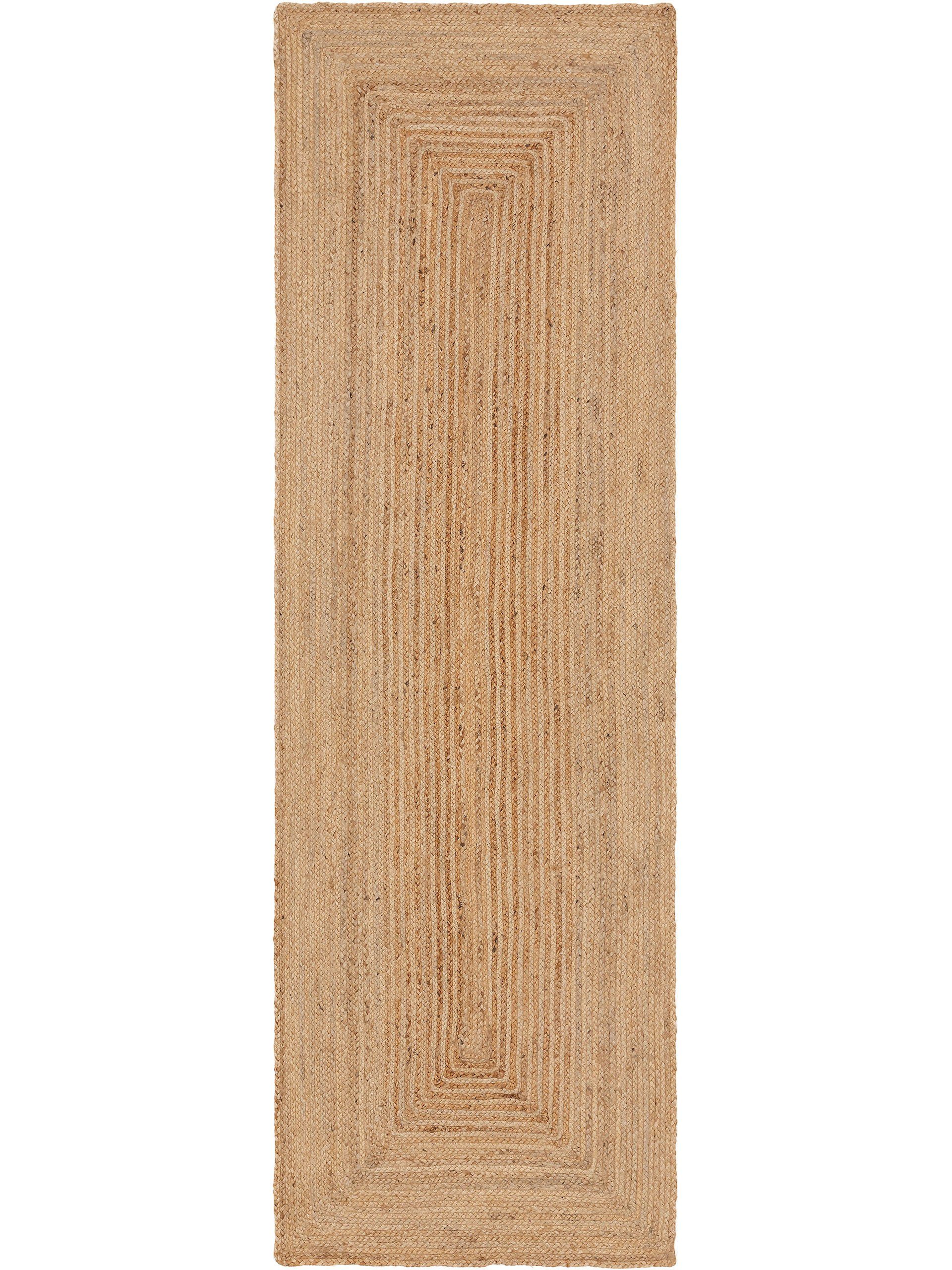 Teppich Jutta, benuta, rechteckig, Höhe: 5 mm, 100% Jute, handgewebt, Uni, Boho-Style, Wohnzimmer
