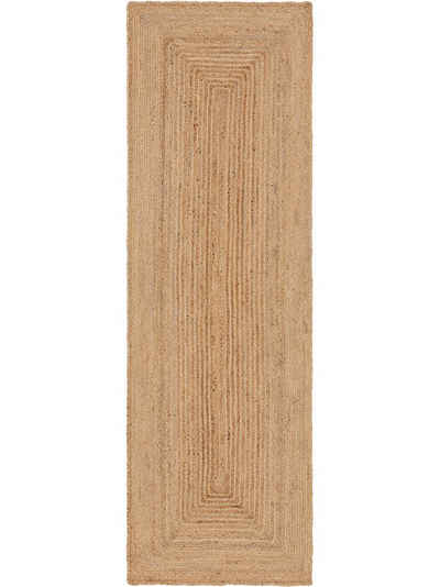 Teppich Jutta, benuta, rechteckig, Höhe: 5 mm, 100% Jute, handgewebt, Uni, Boho-Style, Wohnzimmer