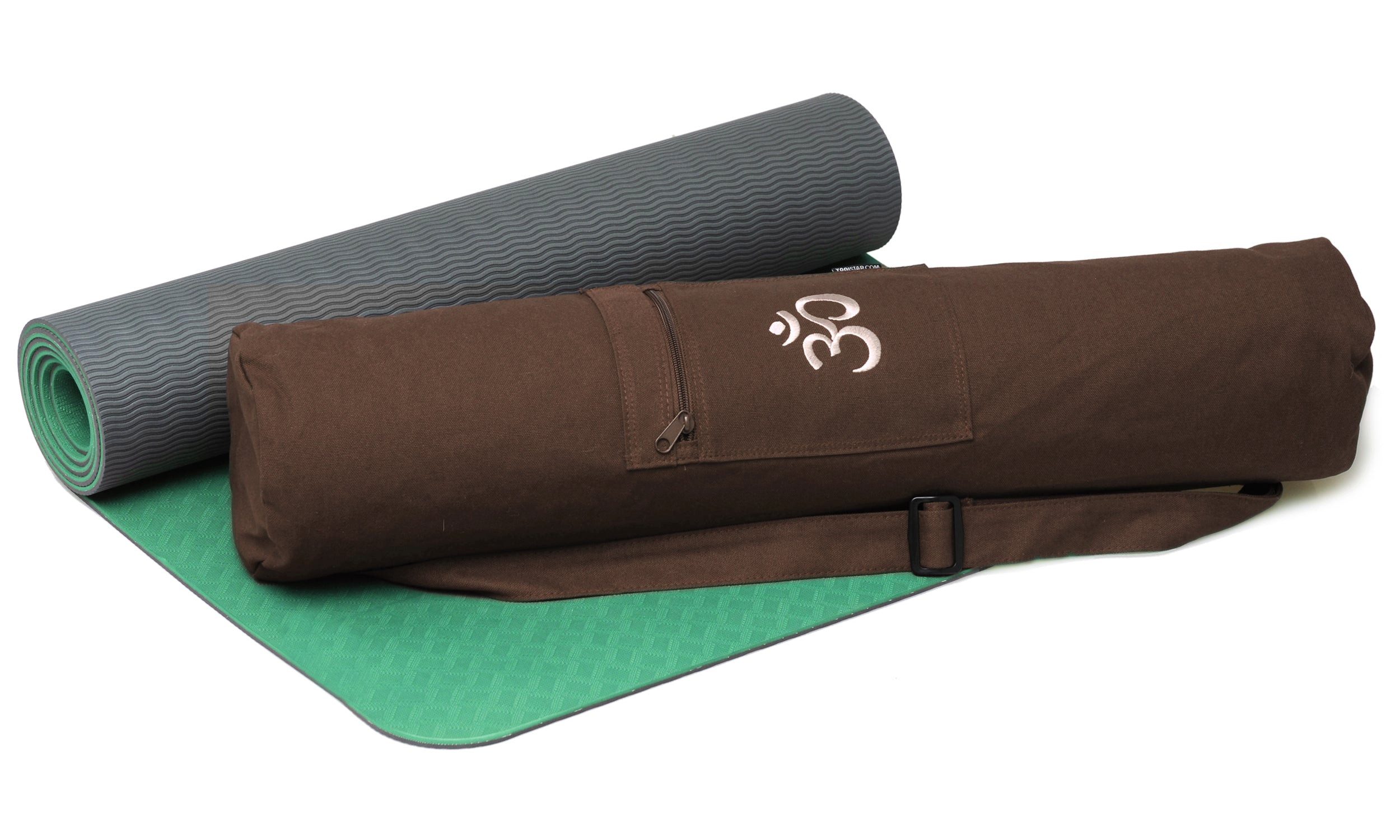 Yogistar Yogamatte Yoga-Set Starter Edition - comfort (Yogamatte pro + Yogatasche OM) (Yogamatte, Yogatasche, 2-St., Yogamatte, Yogatasche), Yoga-Set: rutschfeste Matte & Baumwolltasche, ideal für Einsteiger