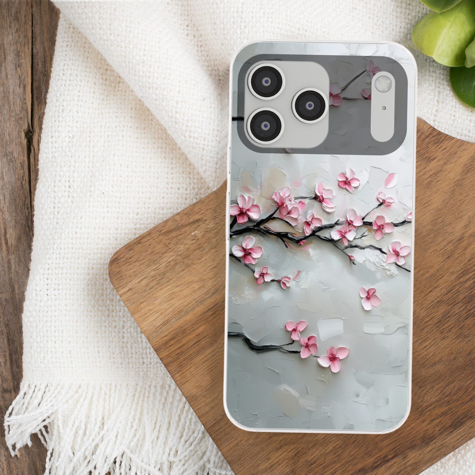 MuchoWow Handyhülle für Apple iPhone 17 Pro Max Blüte - Künstlerisch - Rosa - Sakura, Smartphone-Bumper, Print, Handy Schutzhülle Dünn