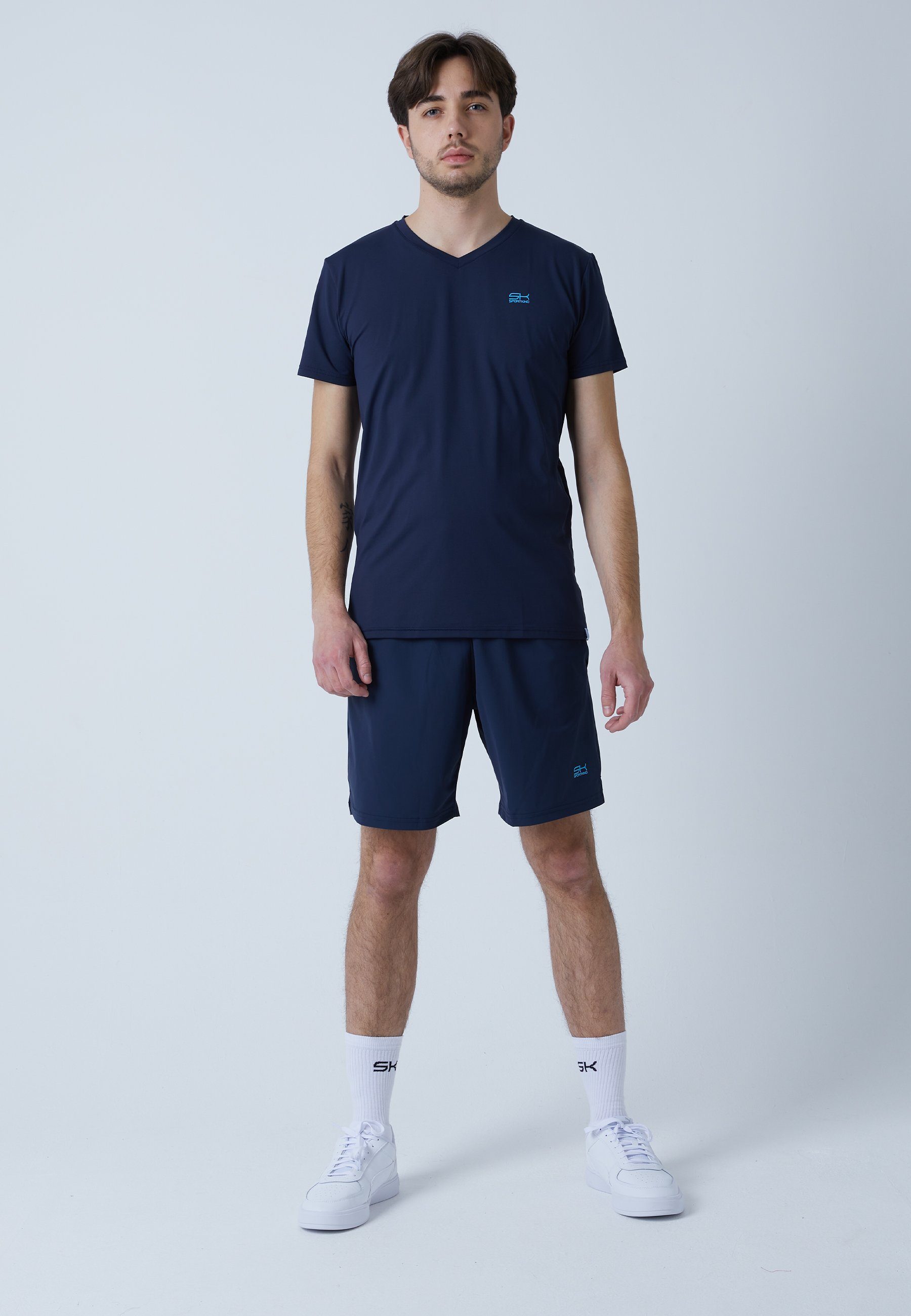 Tennis SPORTKIND Funktionsshirt V-Ausschnitt Herren & navy T-Shirt blau Jungen