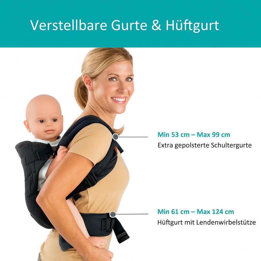 Forrlite Babytrage Babytrage 4-in-1 Trage-Ergonomisch für Neugeborene und ältere Babys, Babytrage,Marsupi Babytrage,Rookie Babytrage