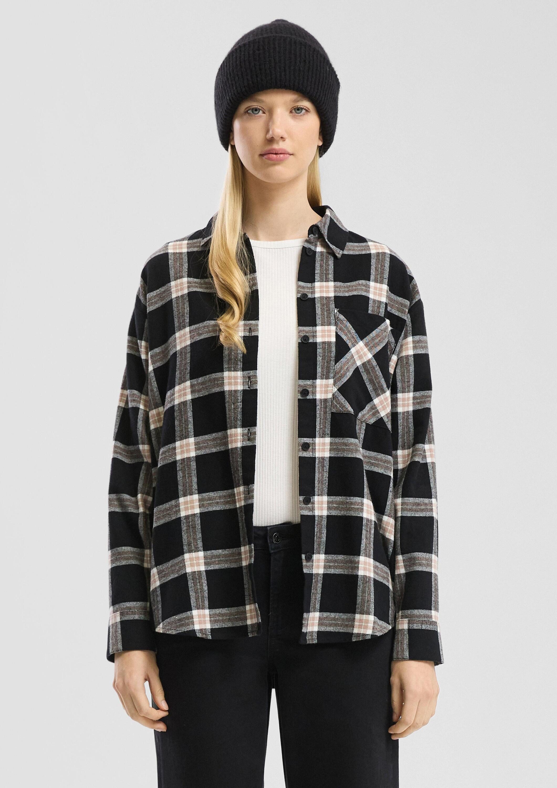 QS Langarmbluse Bluse Flanellhemd mit Karomuster günstig online kaufen