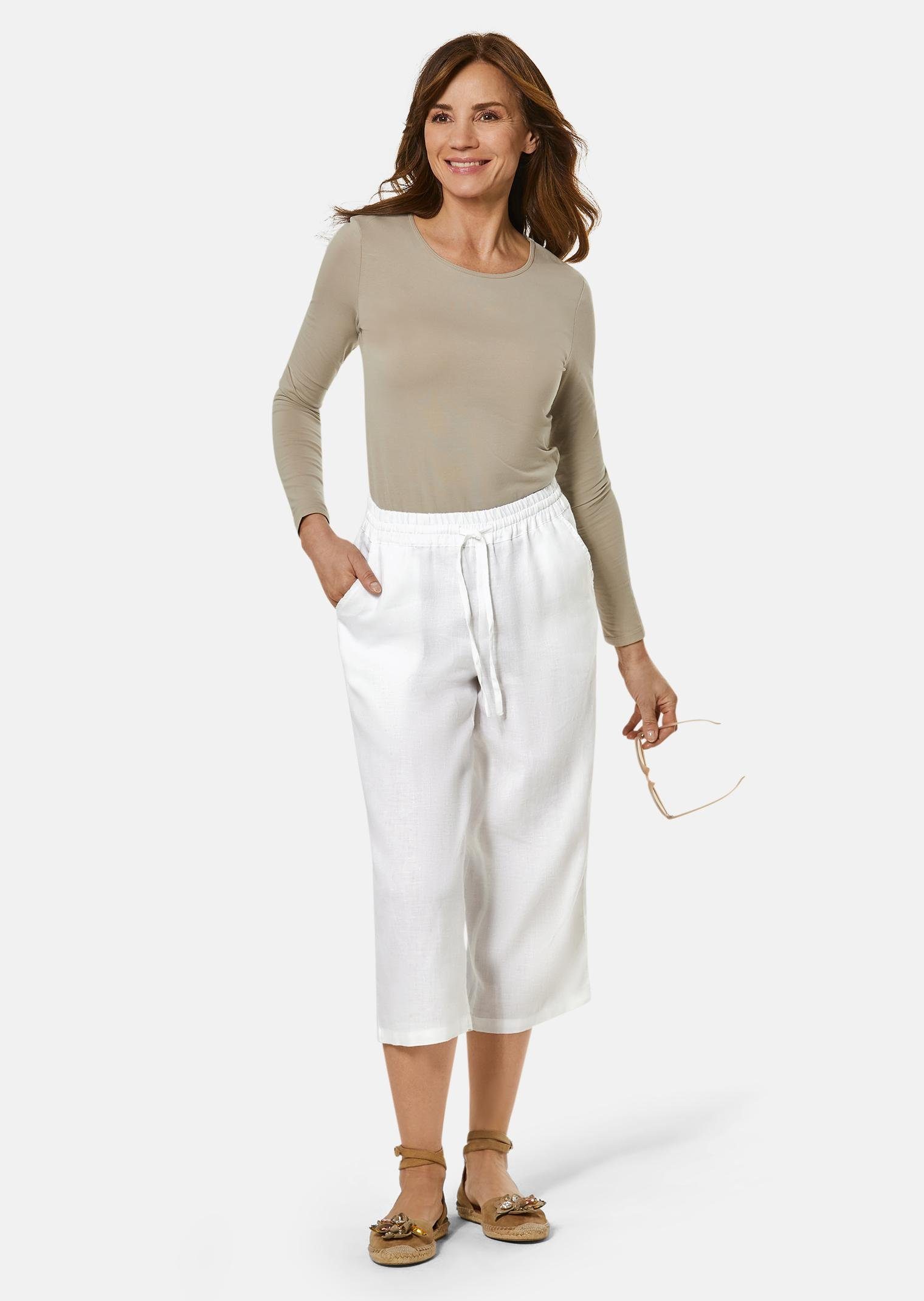 GOLDNER Stoffhose Sommerhose mit Rundumschlupfbund Schlupfhose mit Bindeband, weitem Bein und 7/8-Länge