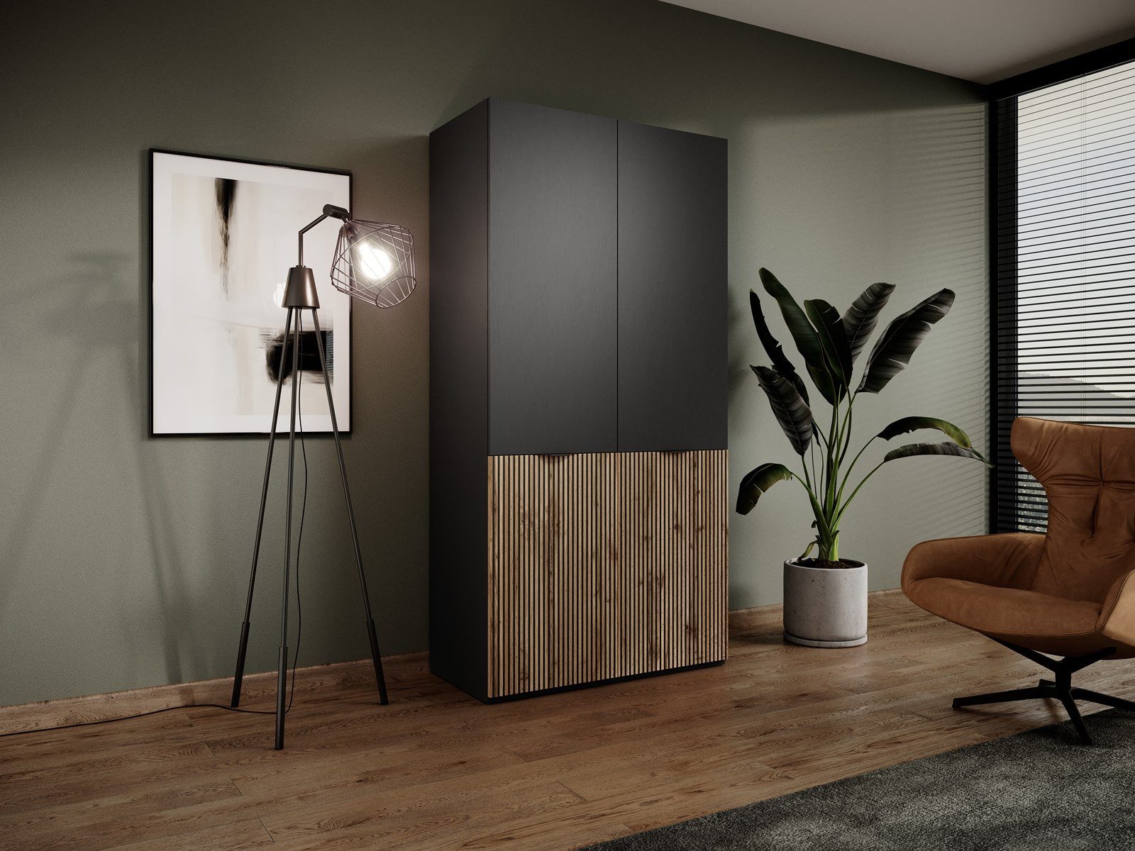 Compleo Kleiderschrank mit Fronten gefräst und günstig online kaufen