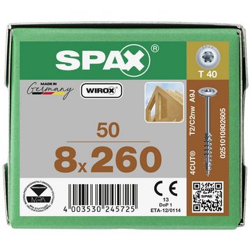 SPAX Schraube SPAX 0251010802605 Holzschraube 8 mm 260 mm T-STAR plus Stahl WIRO