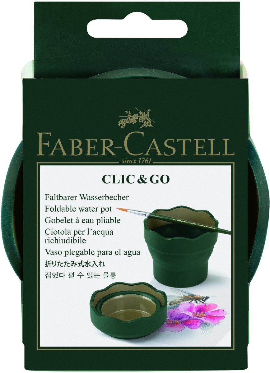 Faber-Castell Malbecher Wasserbecher Clic & Go grün gold
