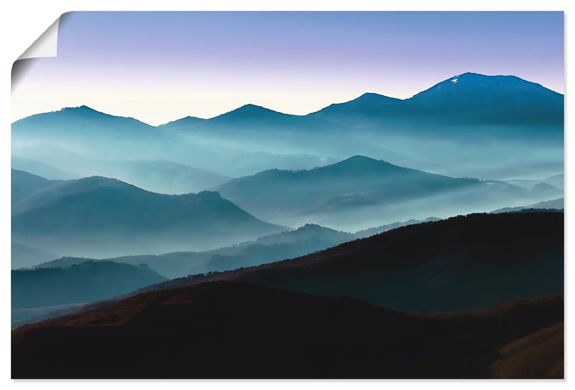Artland Wandbild Bergpanorama in Asturien, Berge (1 St), als Alubild,  Leinwandbild, Wandaufkleber oder Poster in versch. Größen