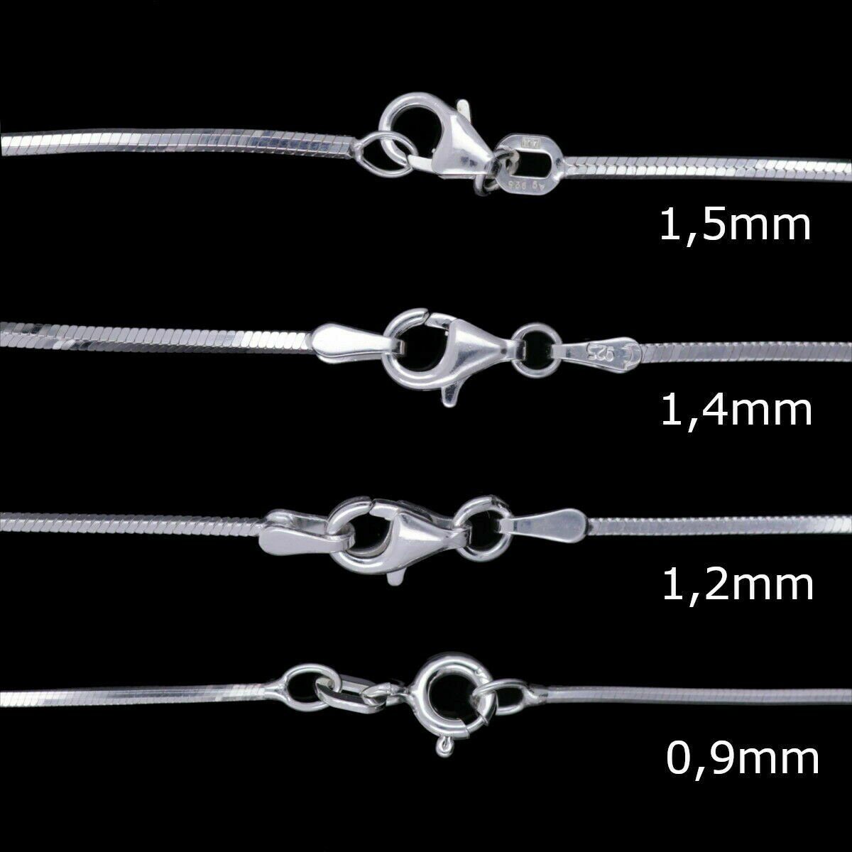 HOPLO Panzerkette Silberkette Schlangenkette Länge 40cm - Breite 1,4mm - 92 günstig online kaufen