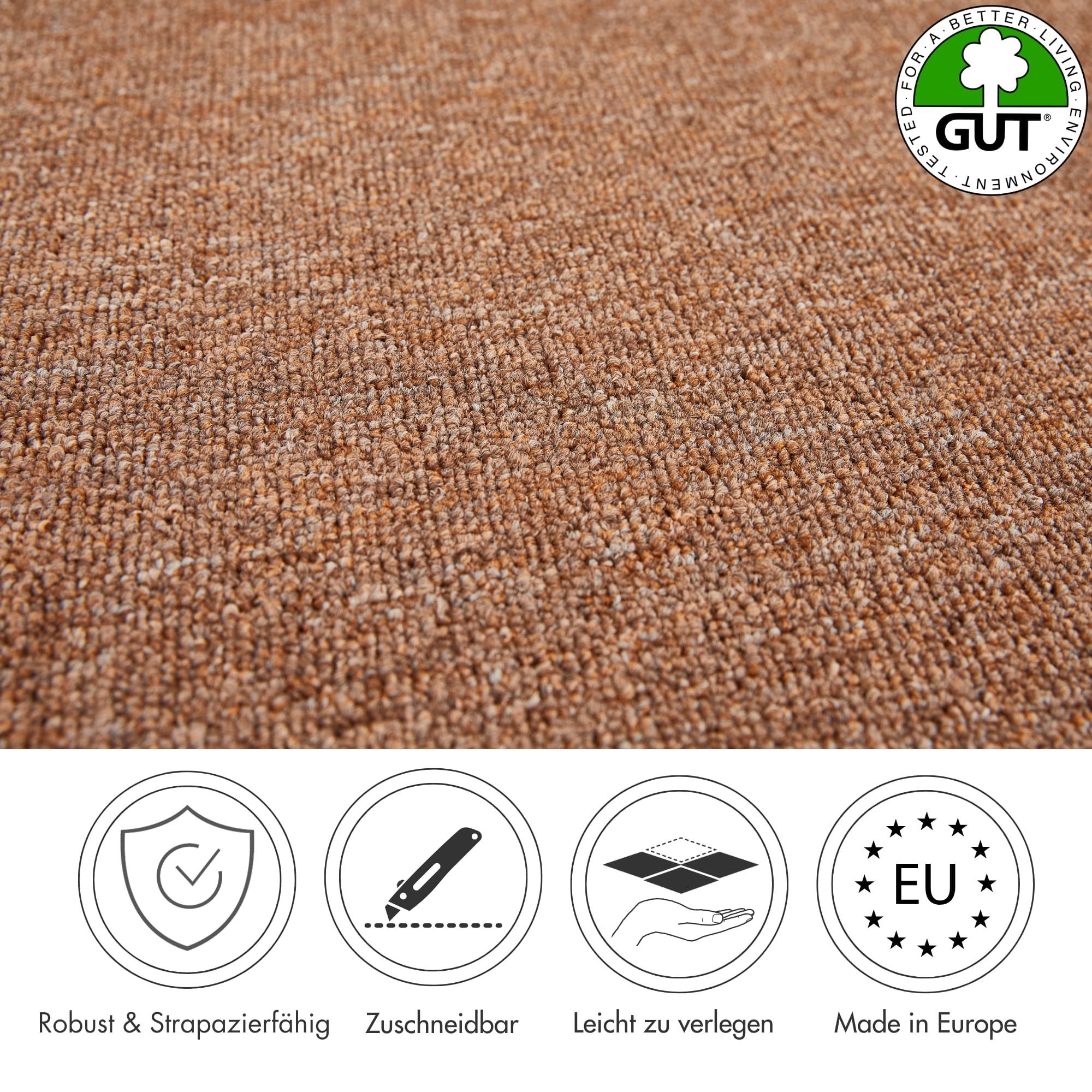 Andiamo Teppichboden Barbara, Feinschlinge, Gesamthöhe 4,5 mm, Luxusklasse LC1, rechteckig, meliert, Breite 200 oder 400 cm, strapazierfähig, pflegeleicht