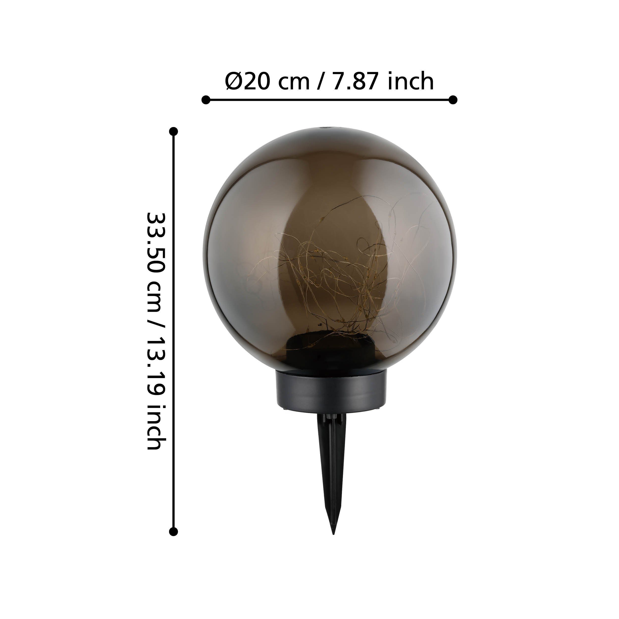 EGLO LED Solarleuchte Z_solar, Leuchtmittel inklusive, Z_SOLAR - Schwarz - H32 x Ø20 cm - IP44