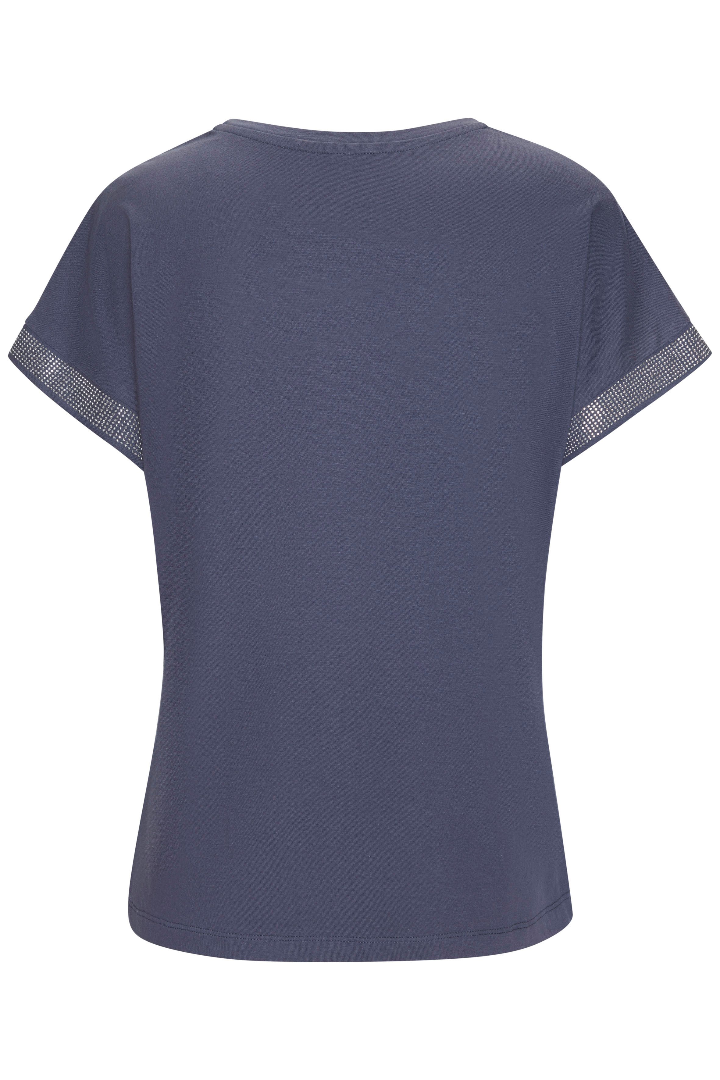 LASCANA Kurzarmshirt mit glitzernem Strass-Design am Arm aus luftiger Baumwoll-Qualität