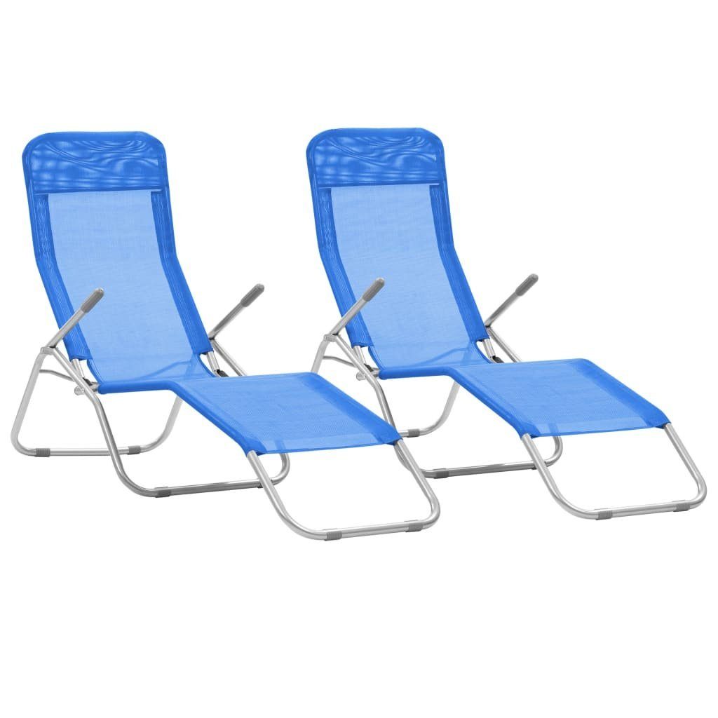 vidaXL Gartenliege »Klappliegen 2 Stk. Textilene Blau«, 2 St. online
