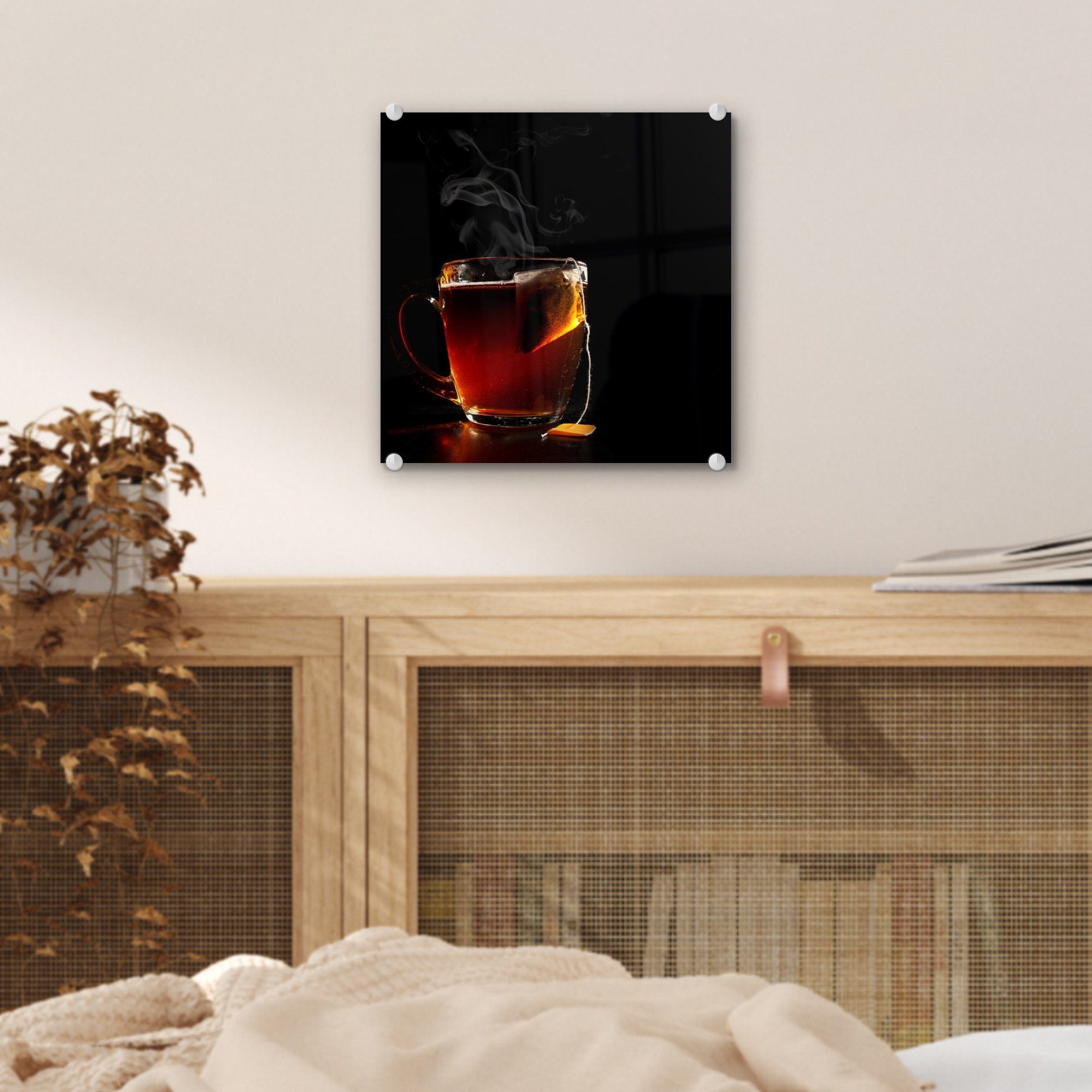 Tee-27-1-1, Foto Glas auf Kaffee Bilder (1 Acrylglasbild - Wanddekoration Wandbild Glas St), auf Hoher Glasbilder - MuchoWow Tee -