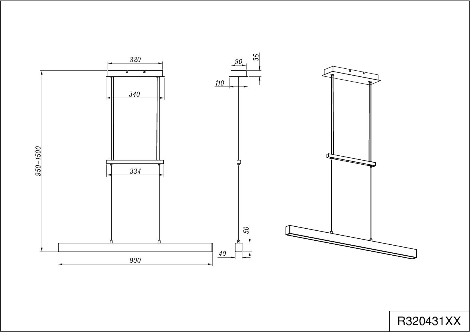 Leuchten LED Pendelleuchte Beleuchtung up höhenverstellbar, fest mehrere Wandschalter Helligkeitsstufen, TRIO Warmweiß, integriert, PAROS, LED down and über dimmbar,