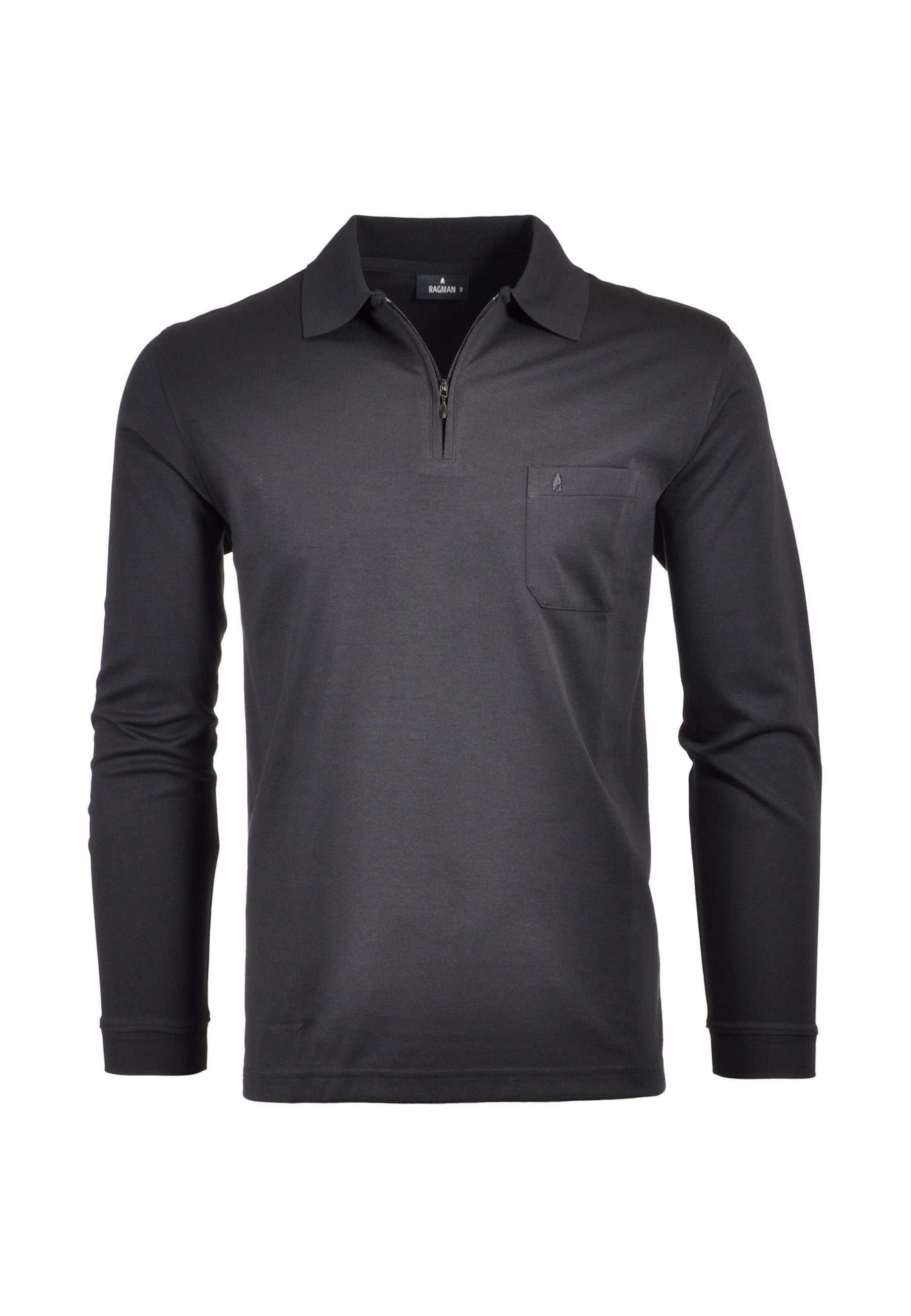 Poloshirt Poloshirt Langarmshirt mit Polokragen