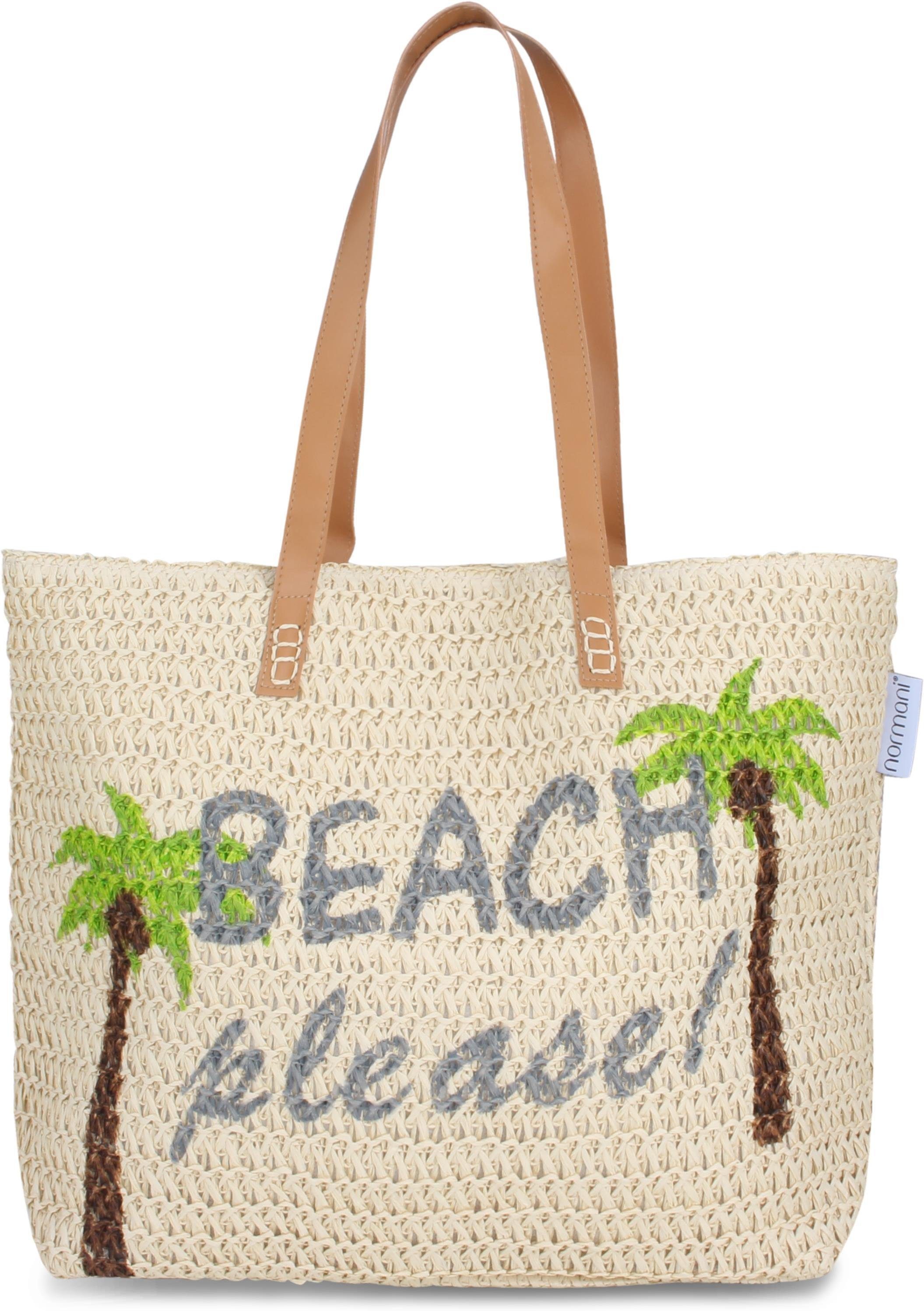 normani Strandtasche Bequeme Sommer-Umhängetasche, Strandtasche, Schultertasche als Henkeltasche tragbar Beach Please