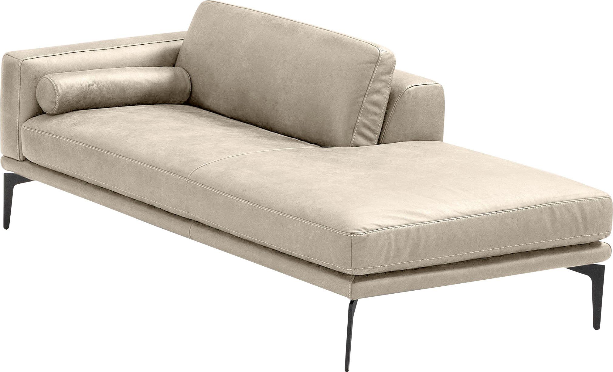 Egoitaliano Ottomane Masu, Design trifft super Sitzkomfort, mit toller Detailverarbeitung, Rückenkissen und Armteilrolle für mehr Komfort, mit Metallfüßen