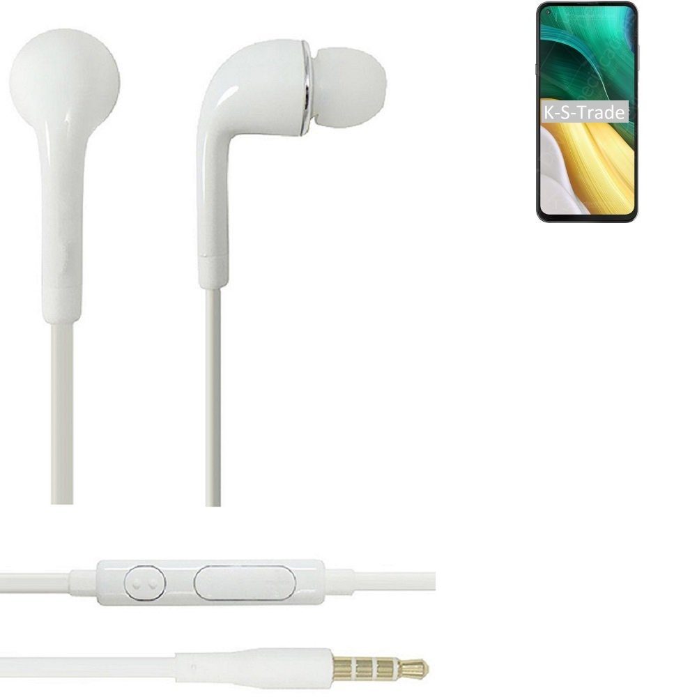 K-S-Trade für HiSense Infinity H50 In-Ear-Kopfhörer (Kopfhörer Headset mit Mikrofon u Lautstärkeregler weiß 3,5mm)